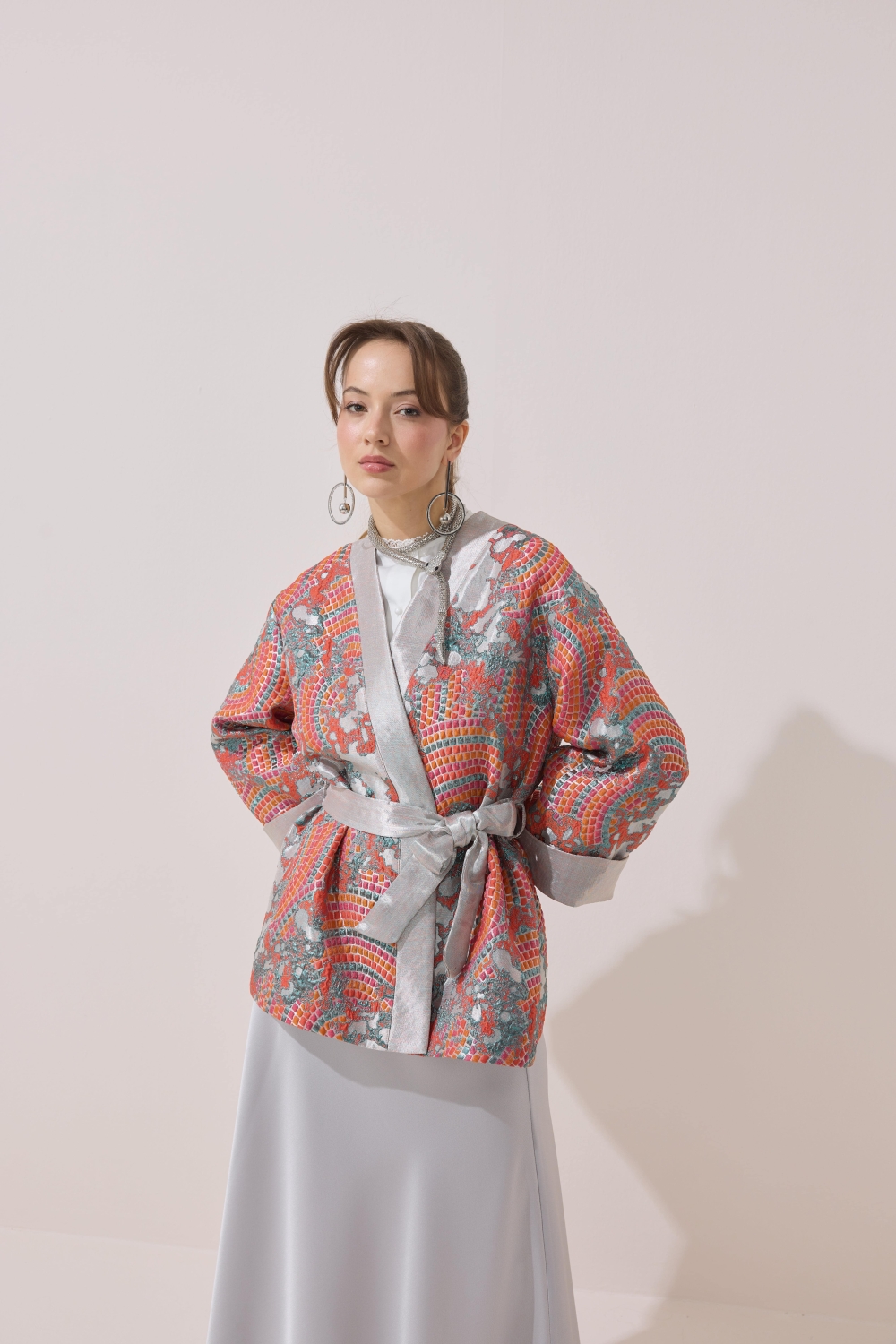 GARNİLİ JAKAR KİMONO MERCAN - 5