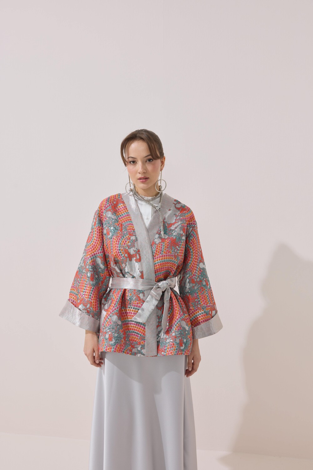 GARNİLİ JAKAR KİMONO MERCAN - 7