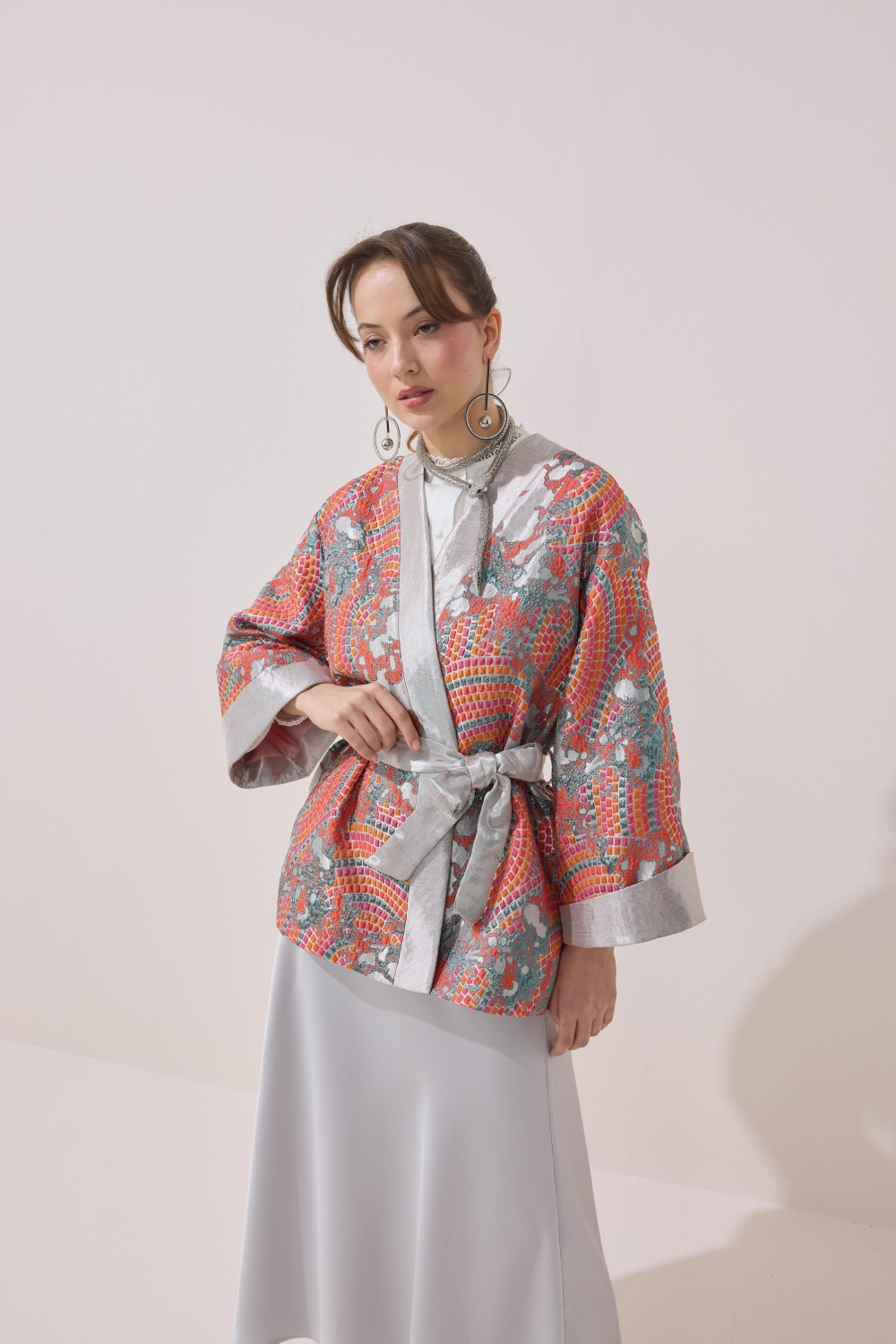 GARNİLİ JAKAR KİMONO MERCAN - 8