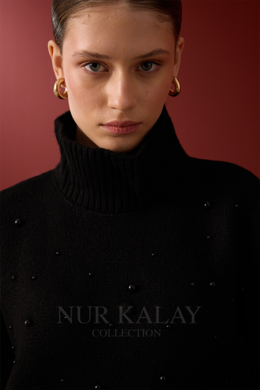 İNCİ DETAYLI TRİKO KAZAK SİYAH - 2