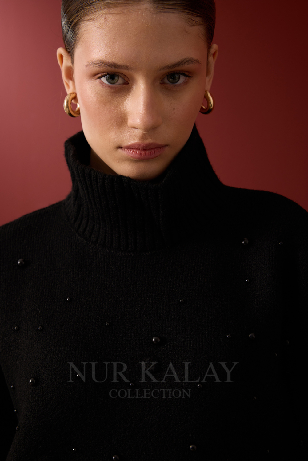 İNCİ DETAYLI TRİKO KAZAK SİYAH - 2