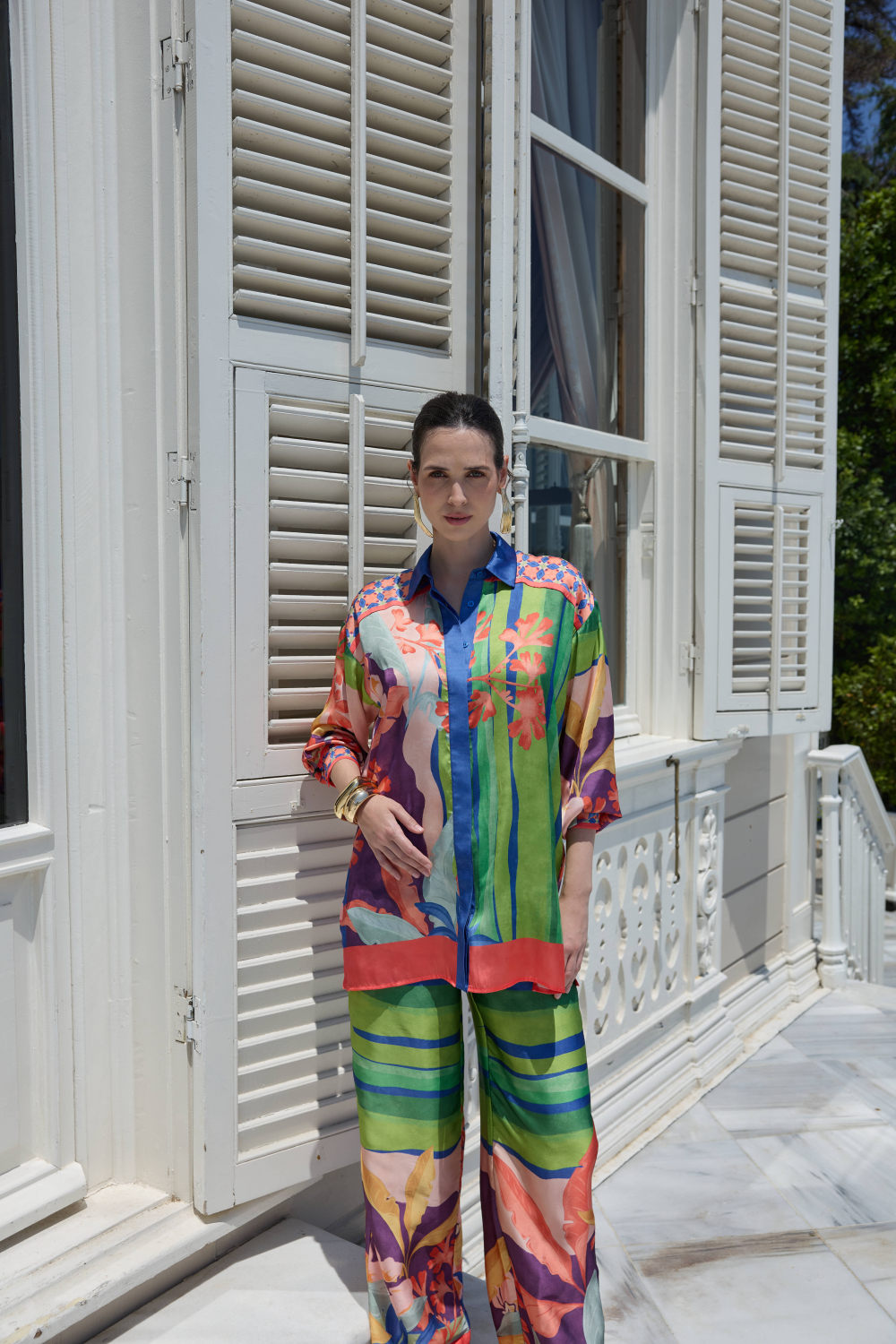 DESENLİ İPEK BLUZ - 4