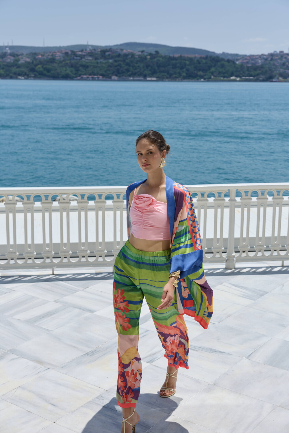 DESENLİ İPEK TUŞELİ PANTOLON - 4
