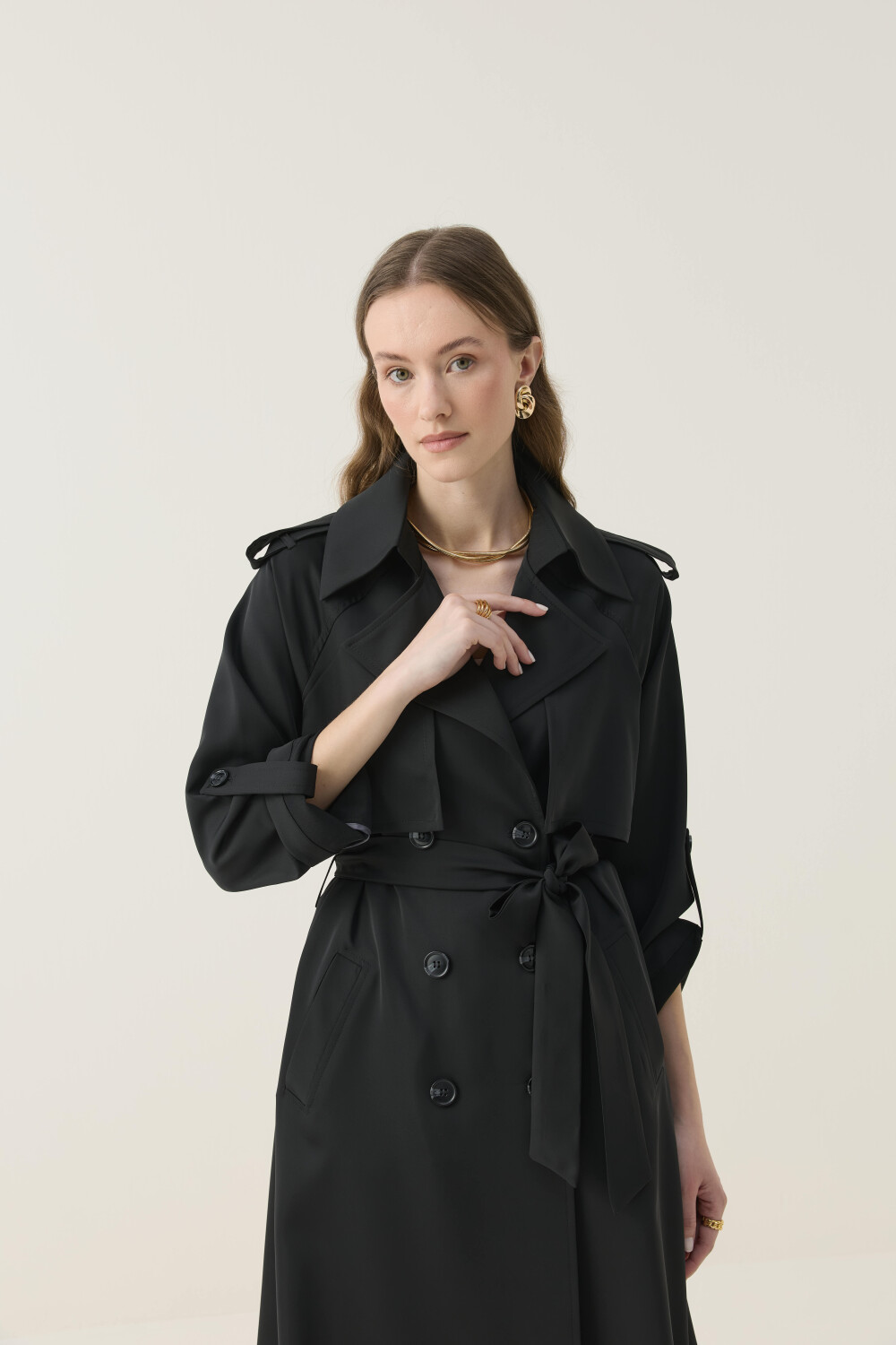 İPEKSİ DOKULU ASTARSIZ YAZLIK TRENÇKOT - 2