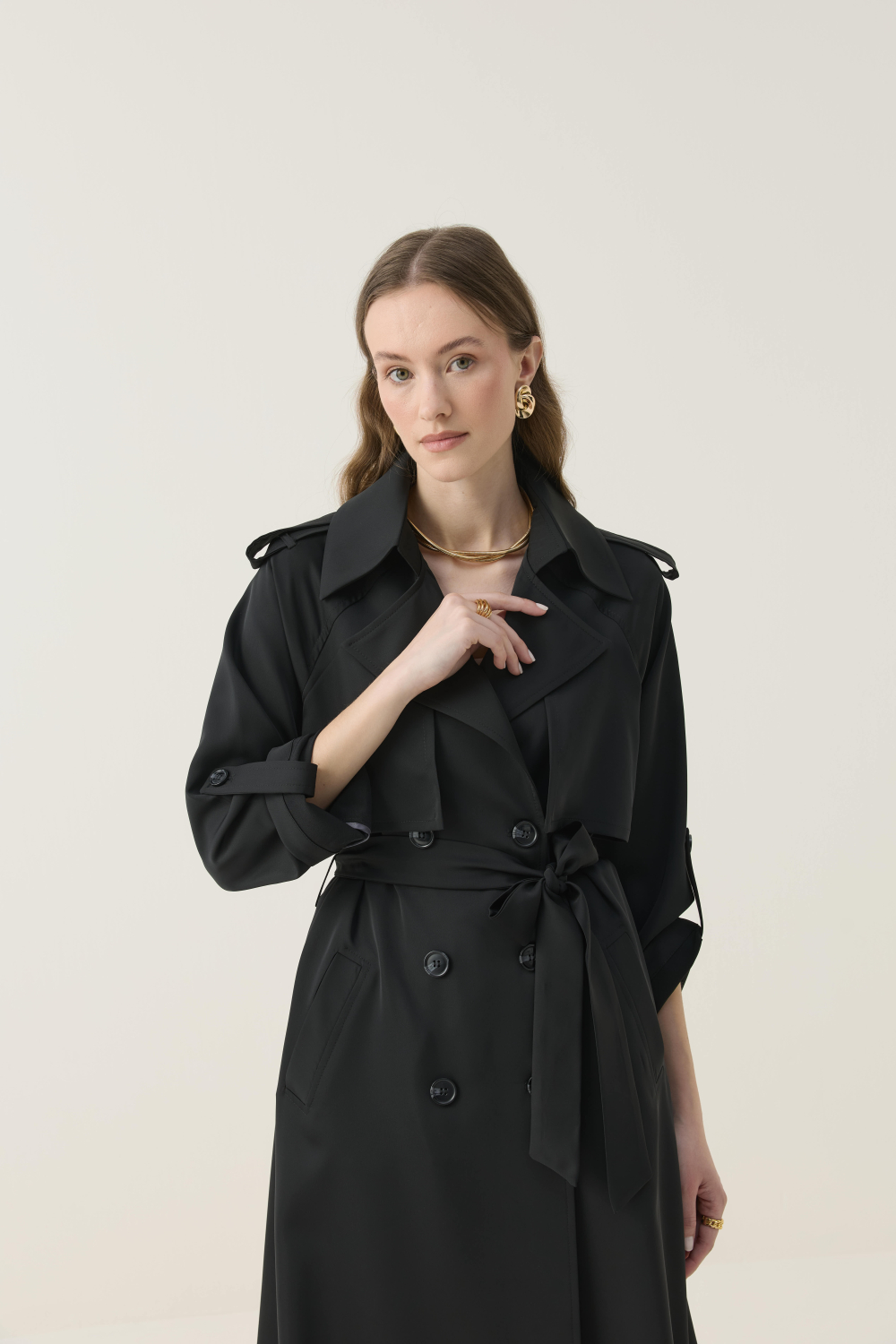 İPEKSİ DOKULU ASTARSIZ YAZLIK TRENÇKOT - 2