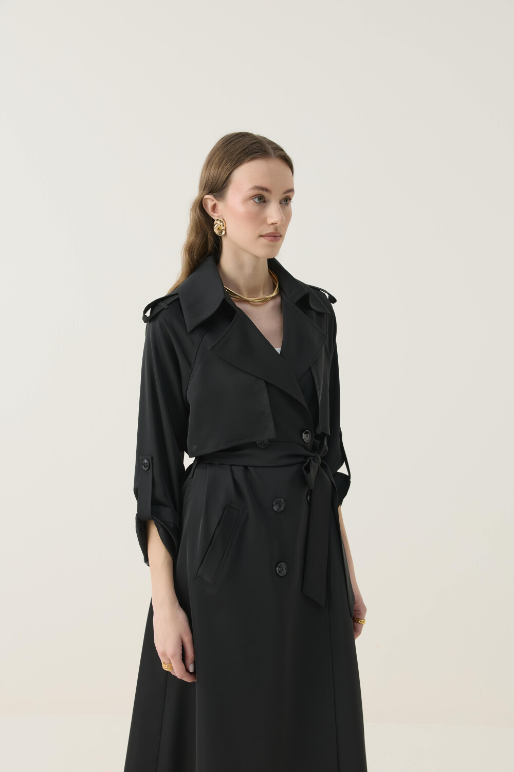 İPEKSİ DOKULU ASTARSIZ YAZLIK TRENÇKOT - 4