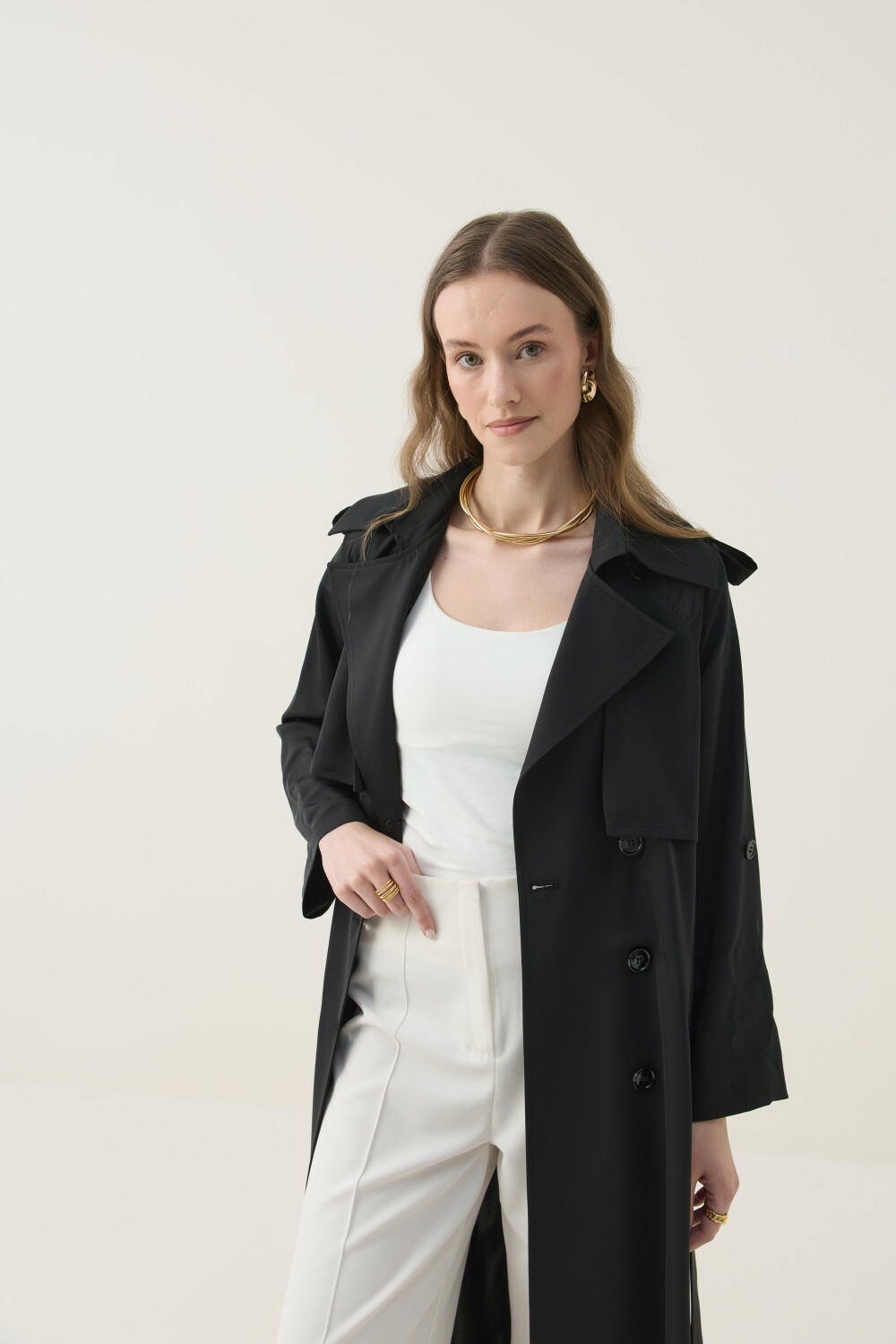 İPEKSİ DOKULU ASTARSIZ YAZLIK TRENÇKOT - 7