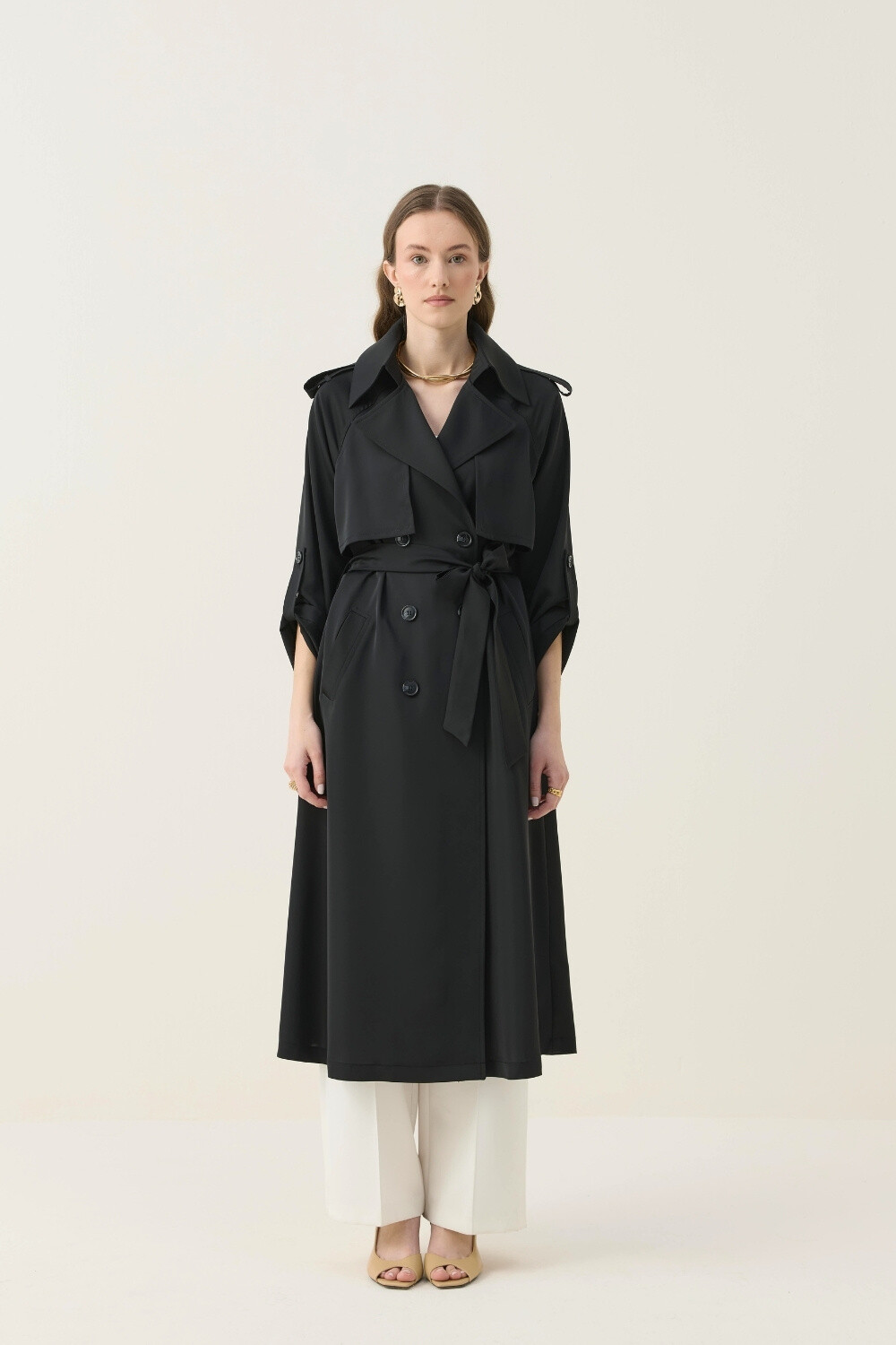 İPEKSİ DOKULU ASTARSIZ YAZLIK TRENÇKOT - 8