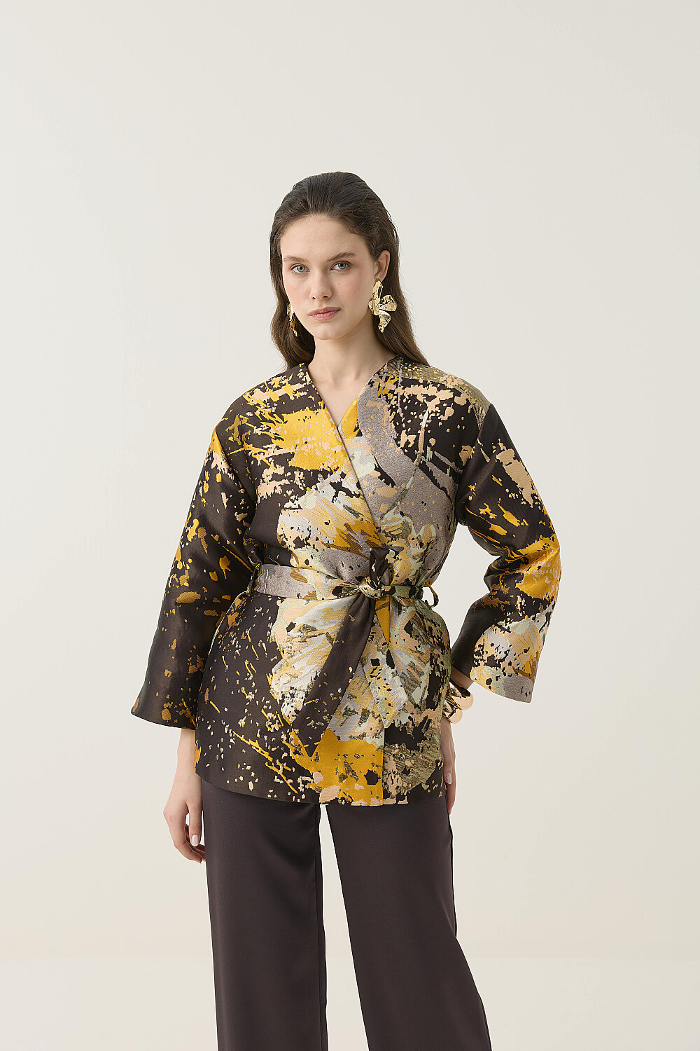 JAKAR KİMONO CEKET KAHVE - 3