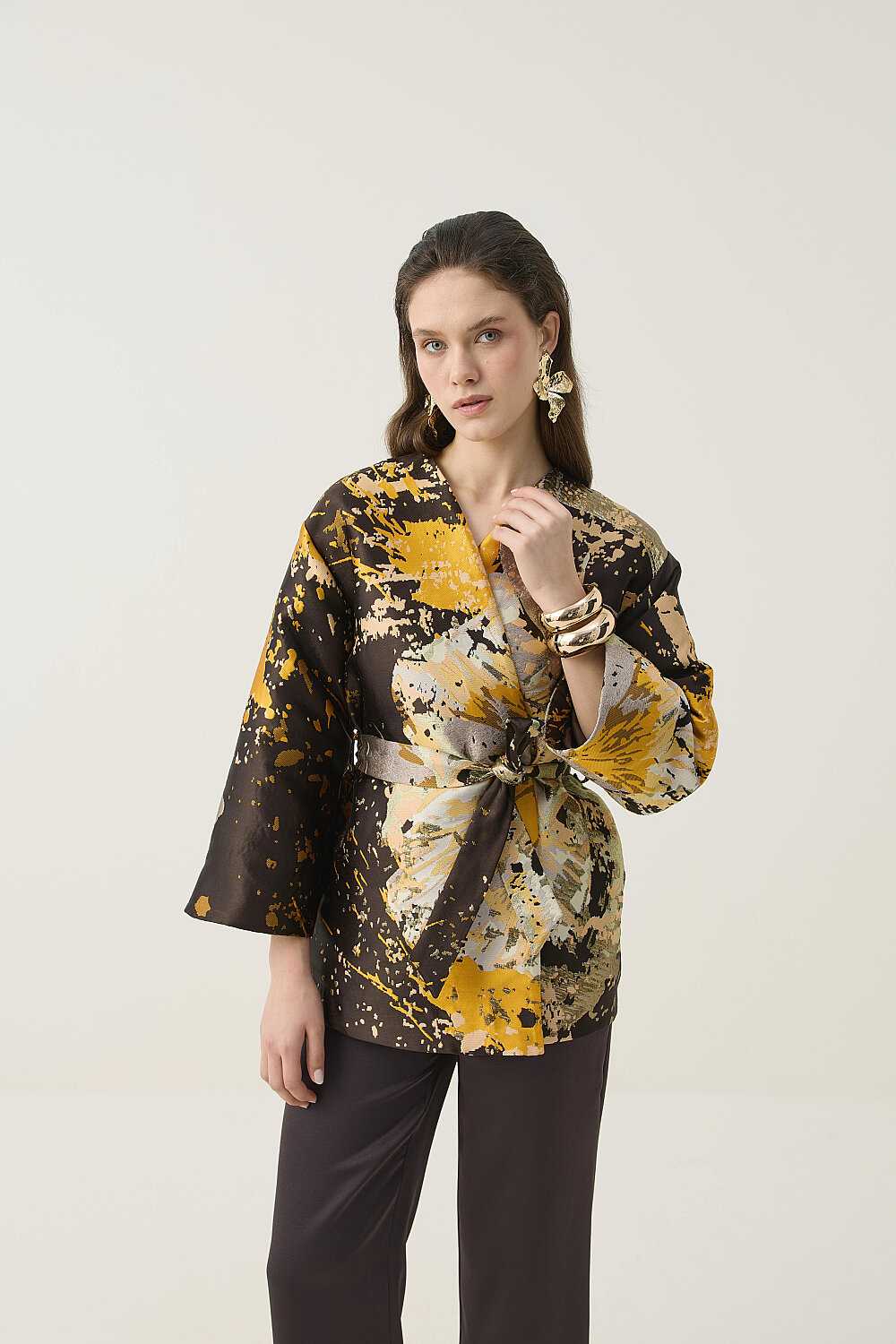 JAKAR KİMONO CEKET KAHVE - 4