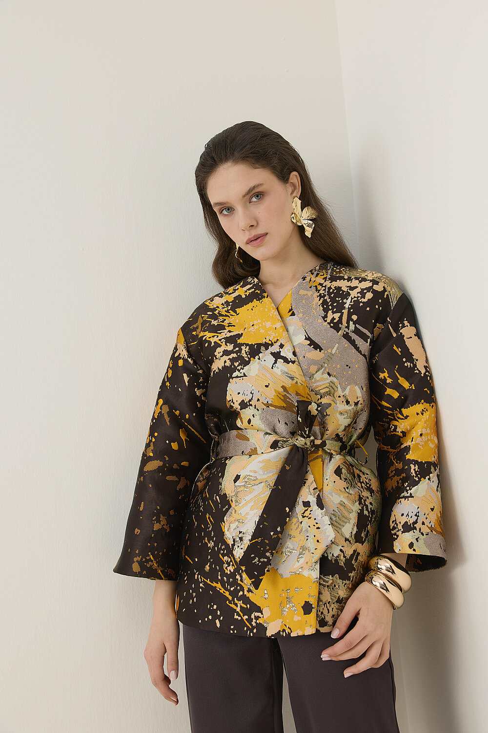 JAKAR KİMONO CEKET KAHVE - 1