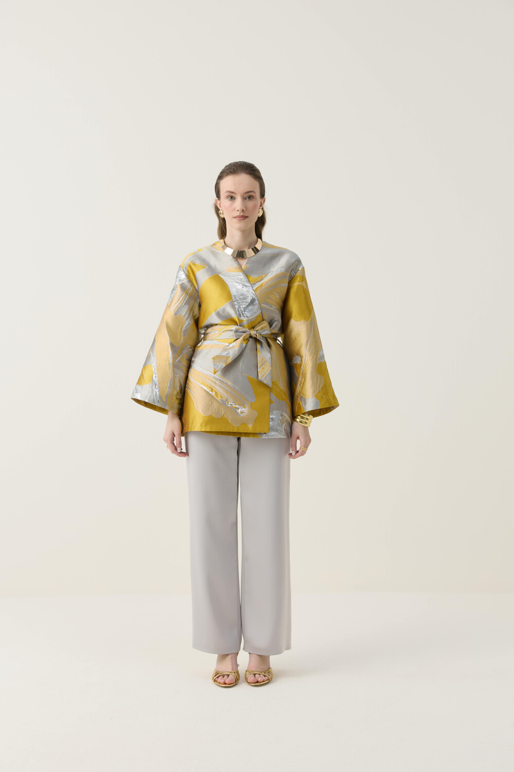 JAKAR KİMONO CEKET SARI - 2