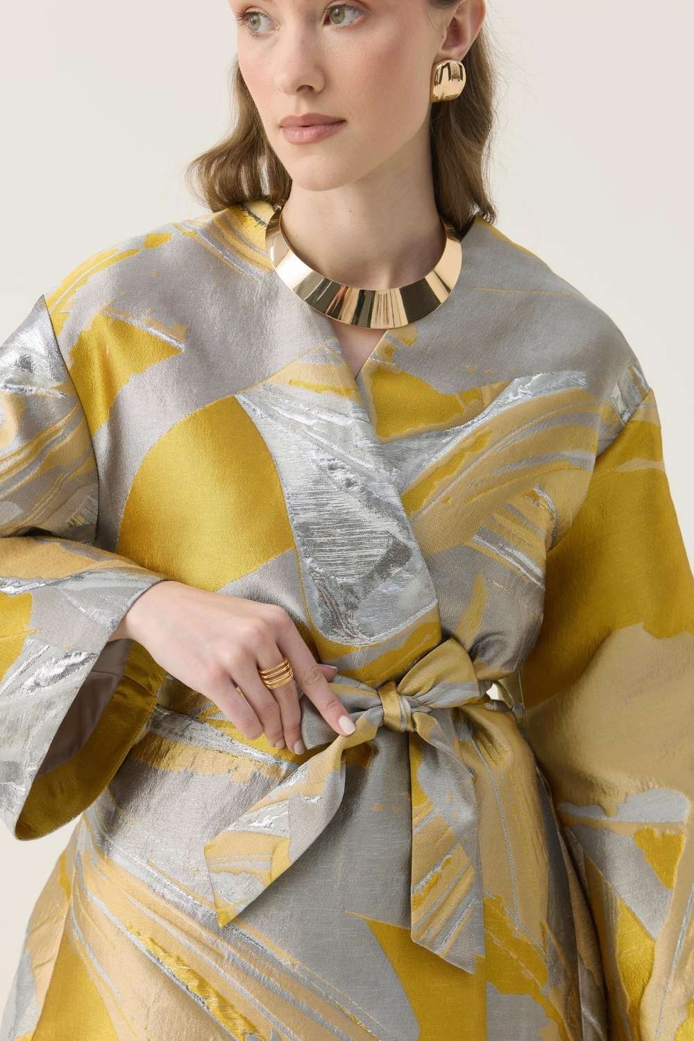 JAKAR KİMONO CEKET SARI - 4