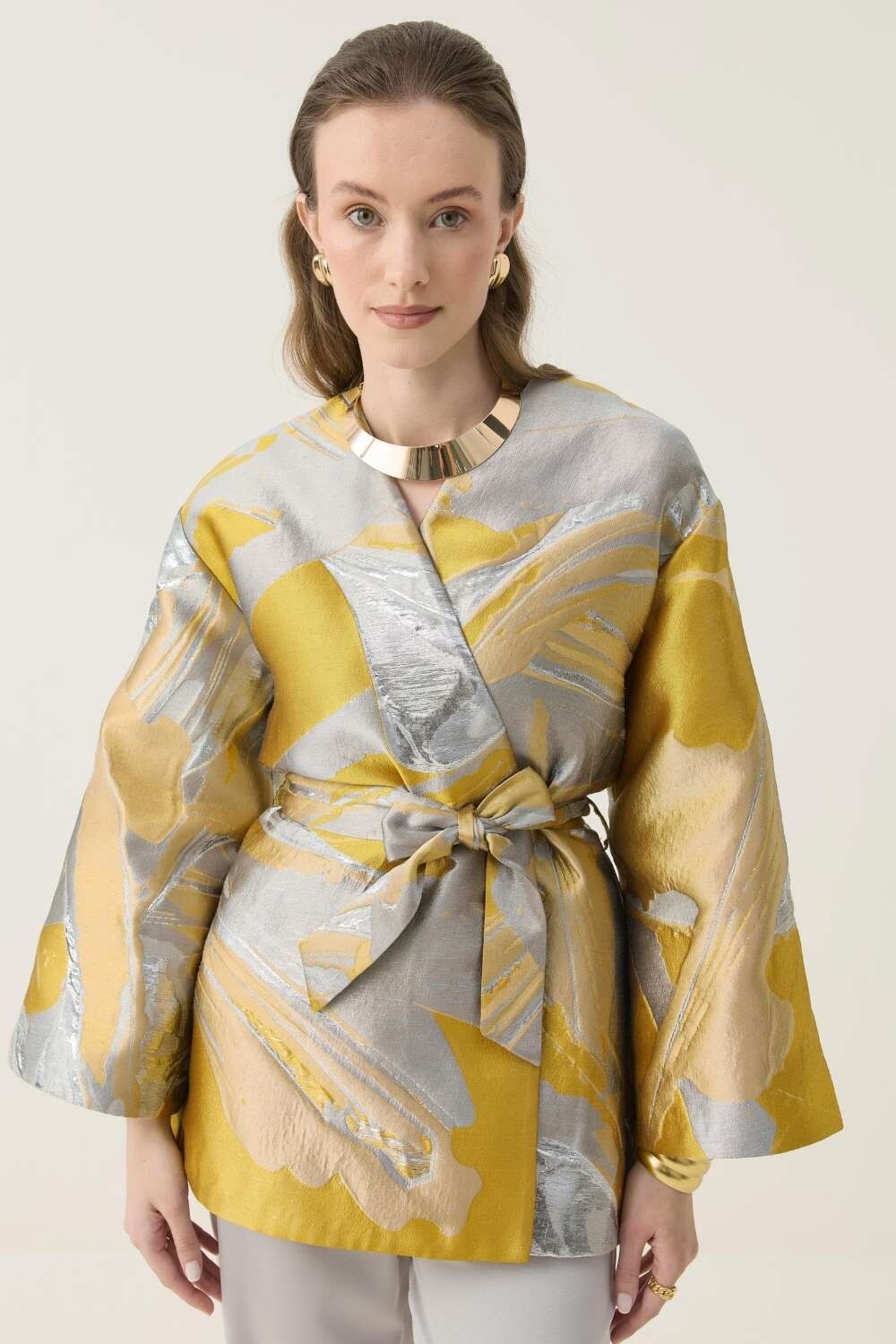 JAKAR KİMONO CEKET SARI - 