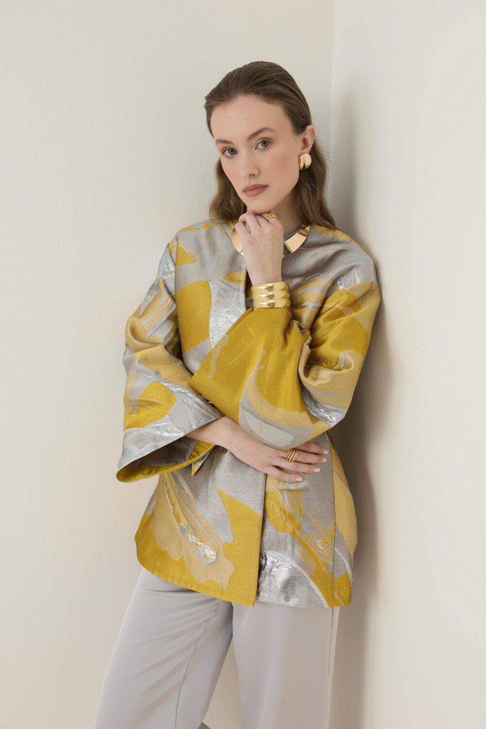 JAKAR KİMONO CEKET SARI - 8