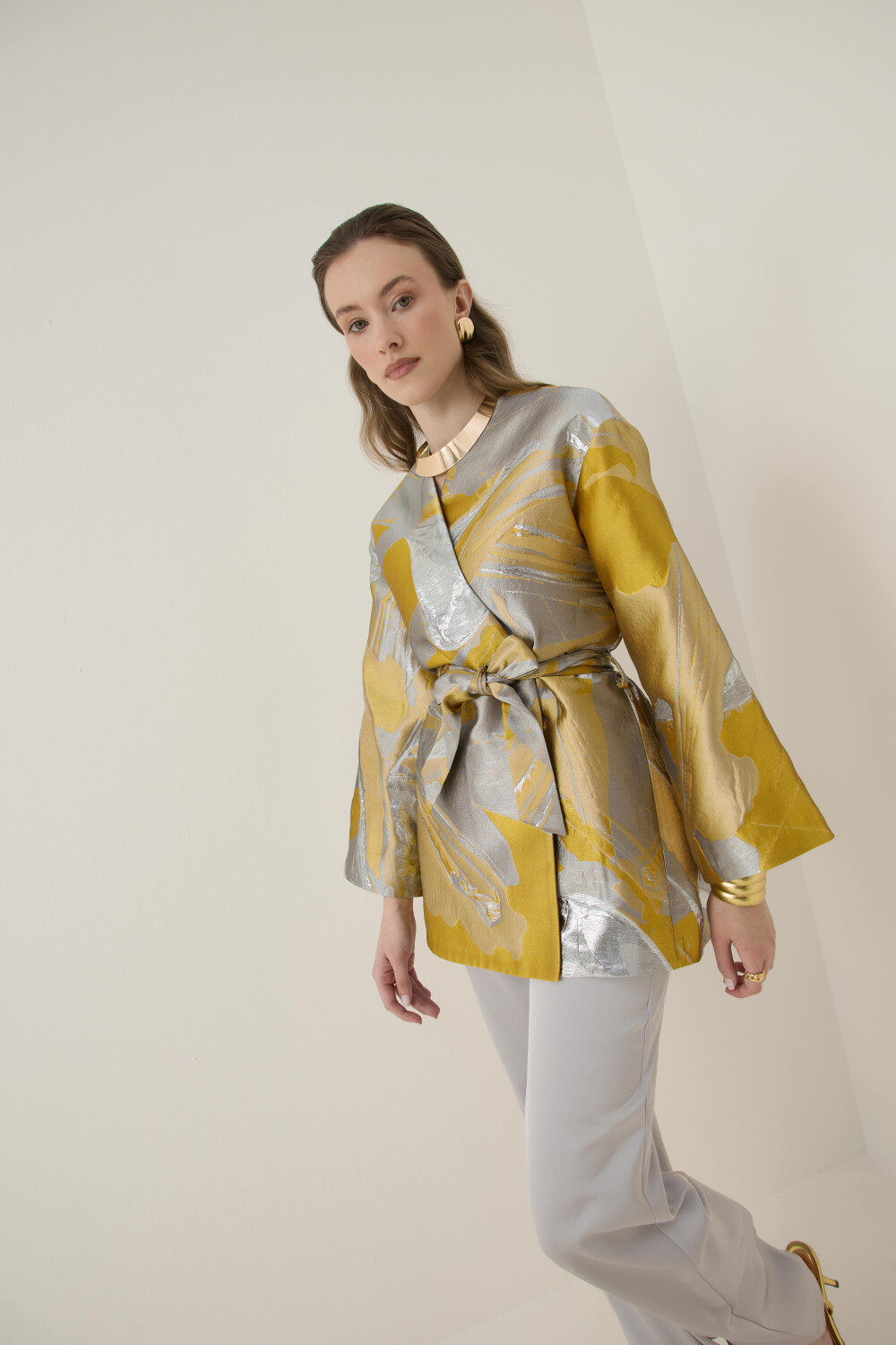 JAKAR KİMONO CEKET SARI - 9