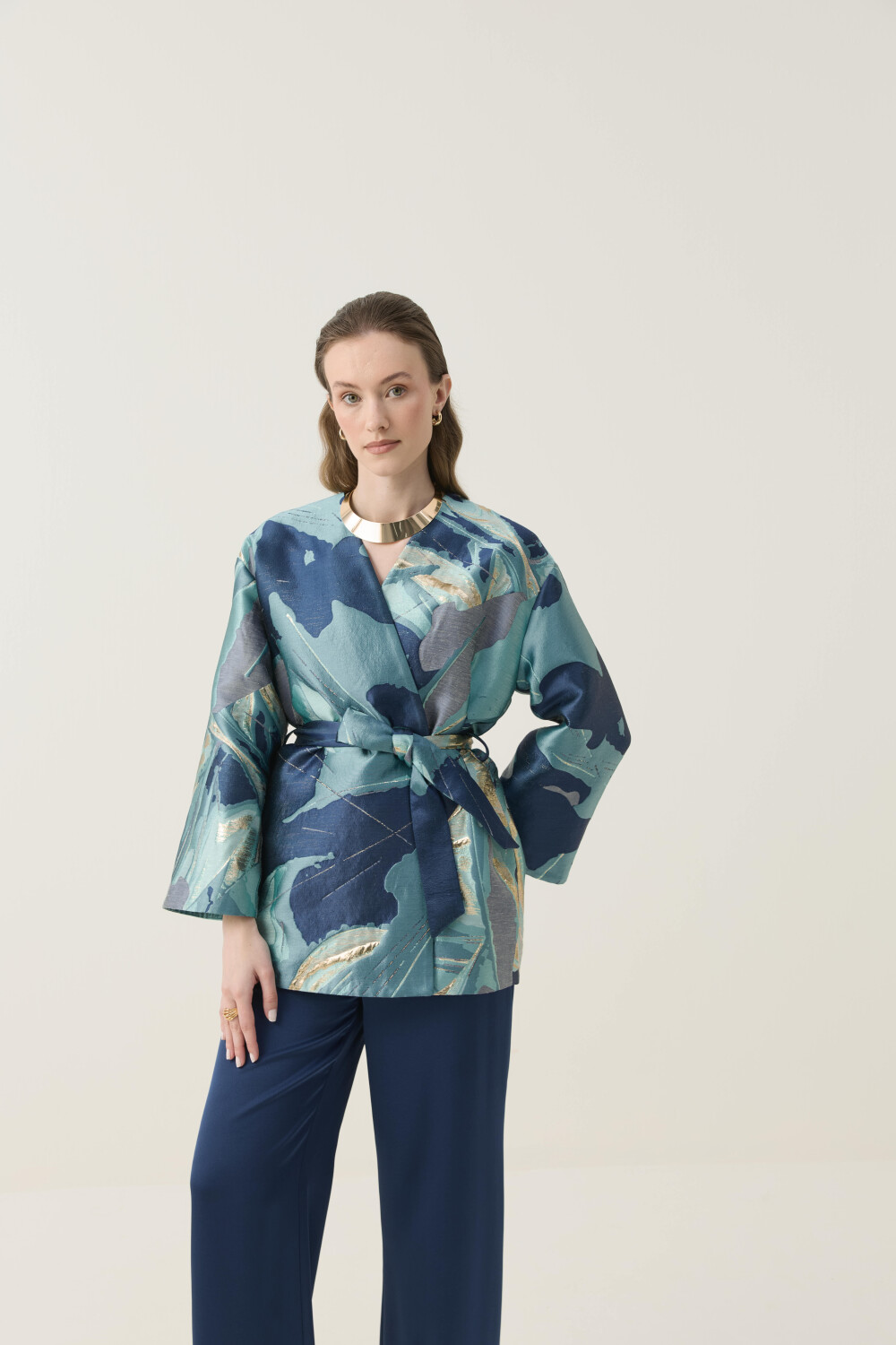 JAKAR KİMONO CEKET TURKUAZ - 4