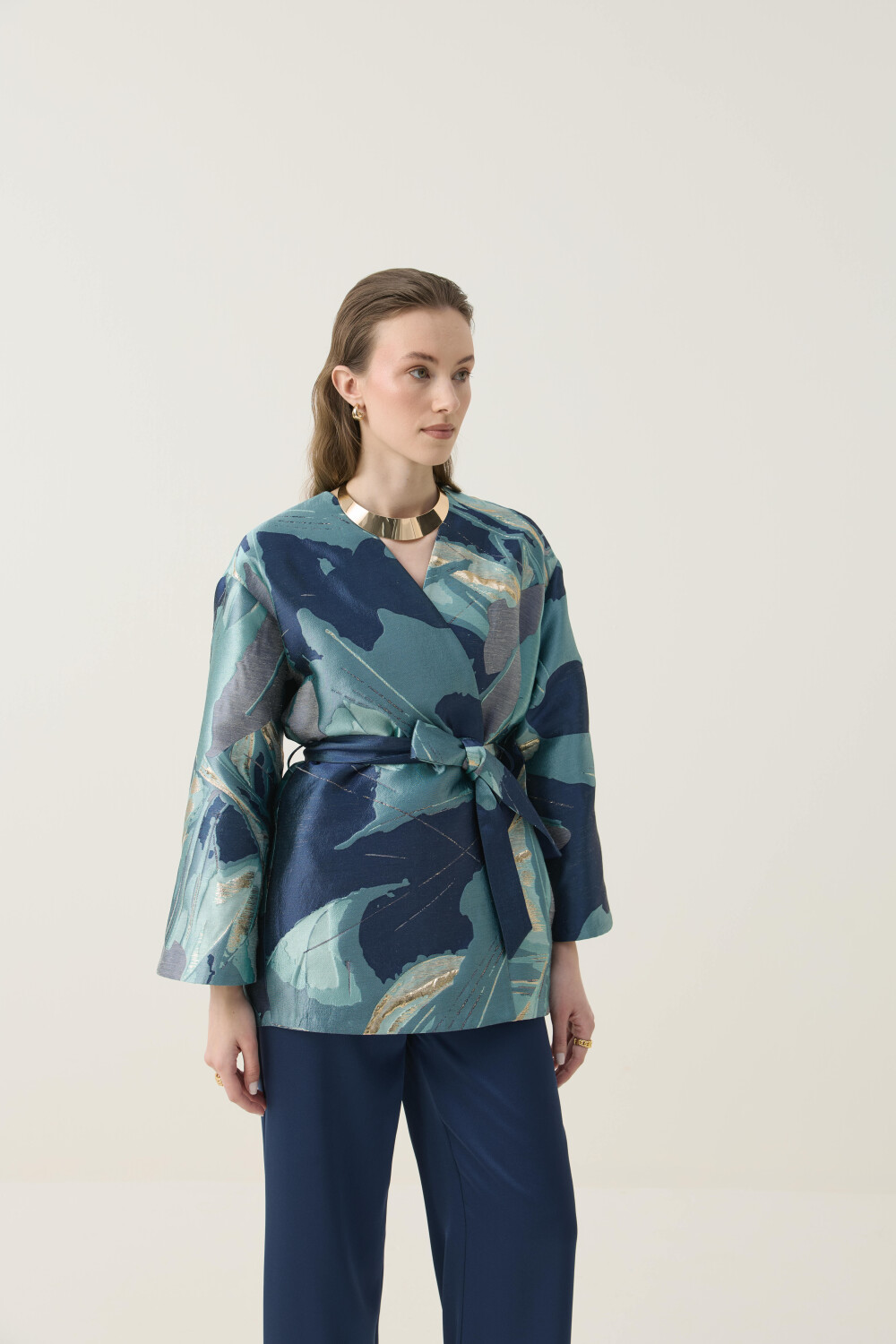 JAKAR KİMONO CEKET TURKUAZ - 6