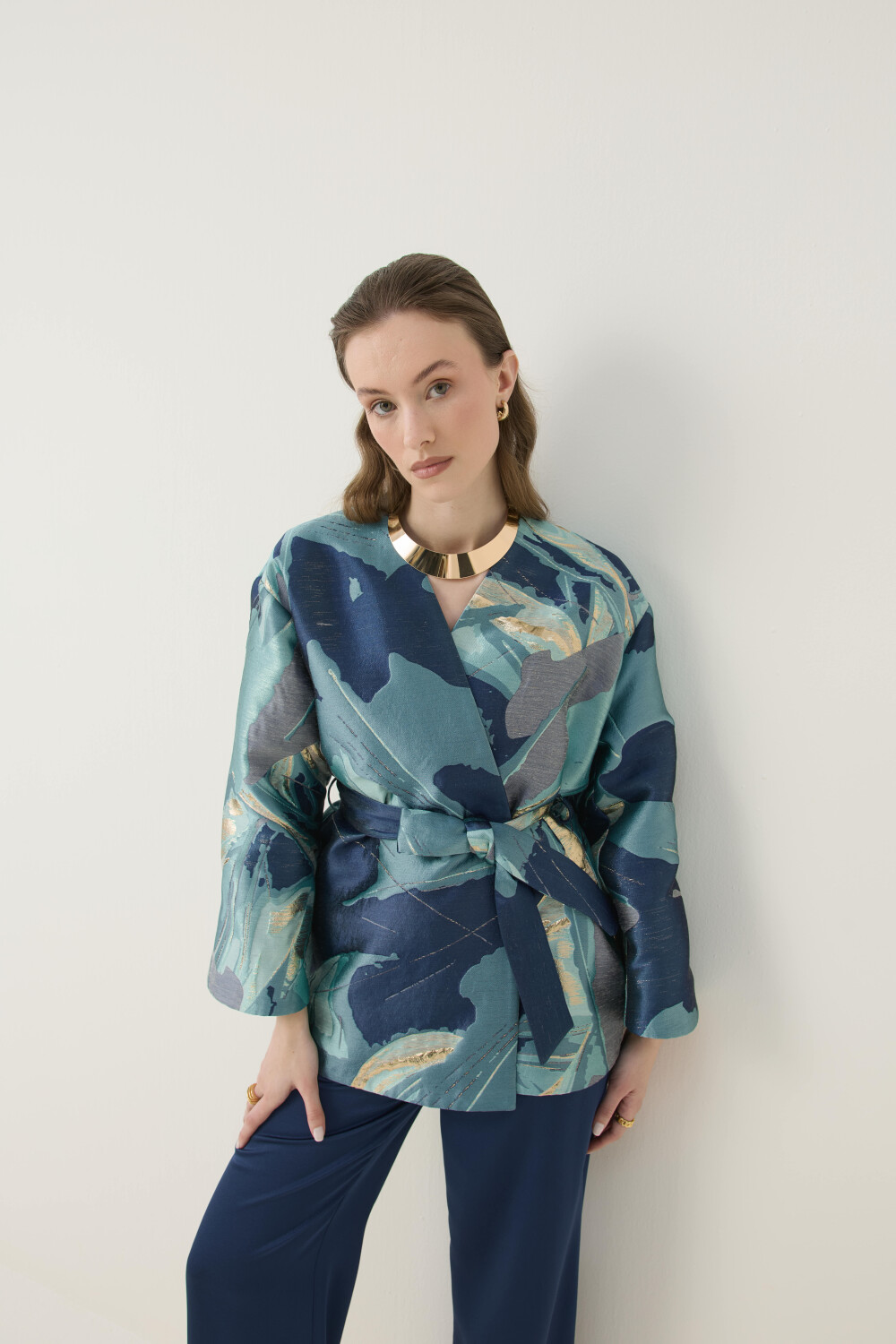 JAKAR KİMONO CEKET TURKUAZ - 