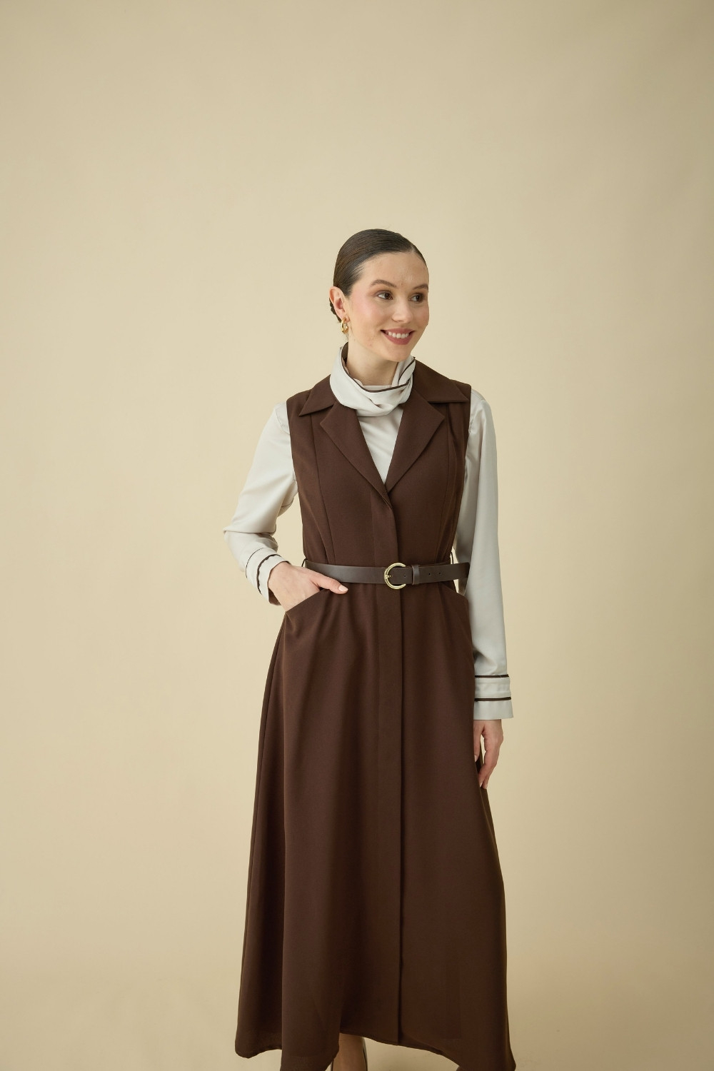 JİLE ELBİSE KAHVE - 7