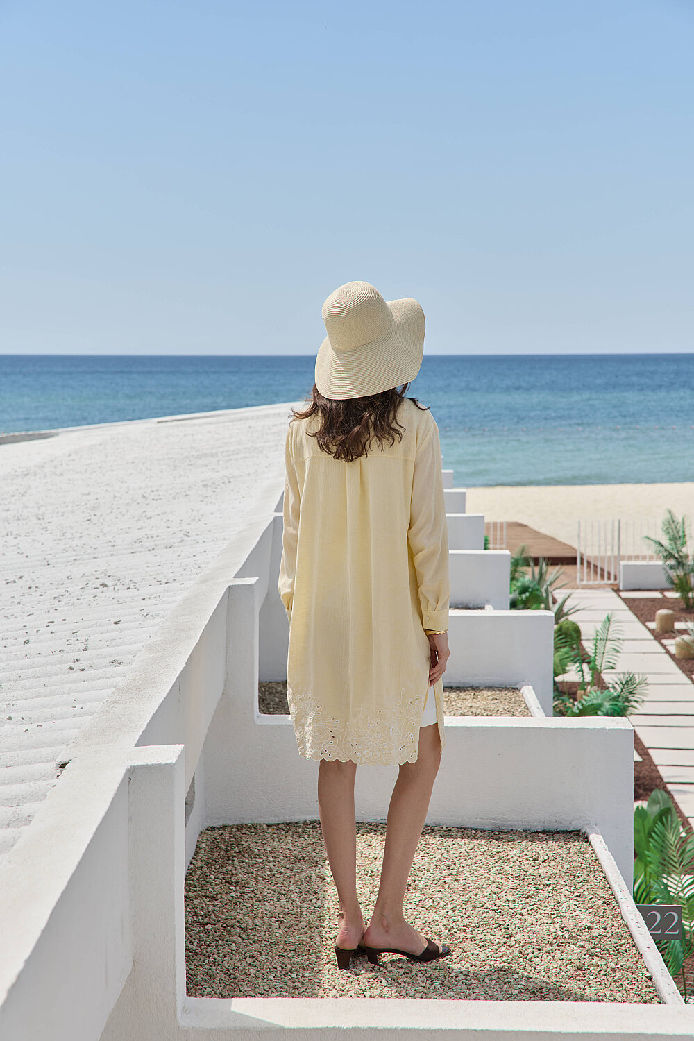 KETEN EL ÇİZİMİ NAKIŞLI TUNİK SARI - 5