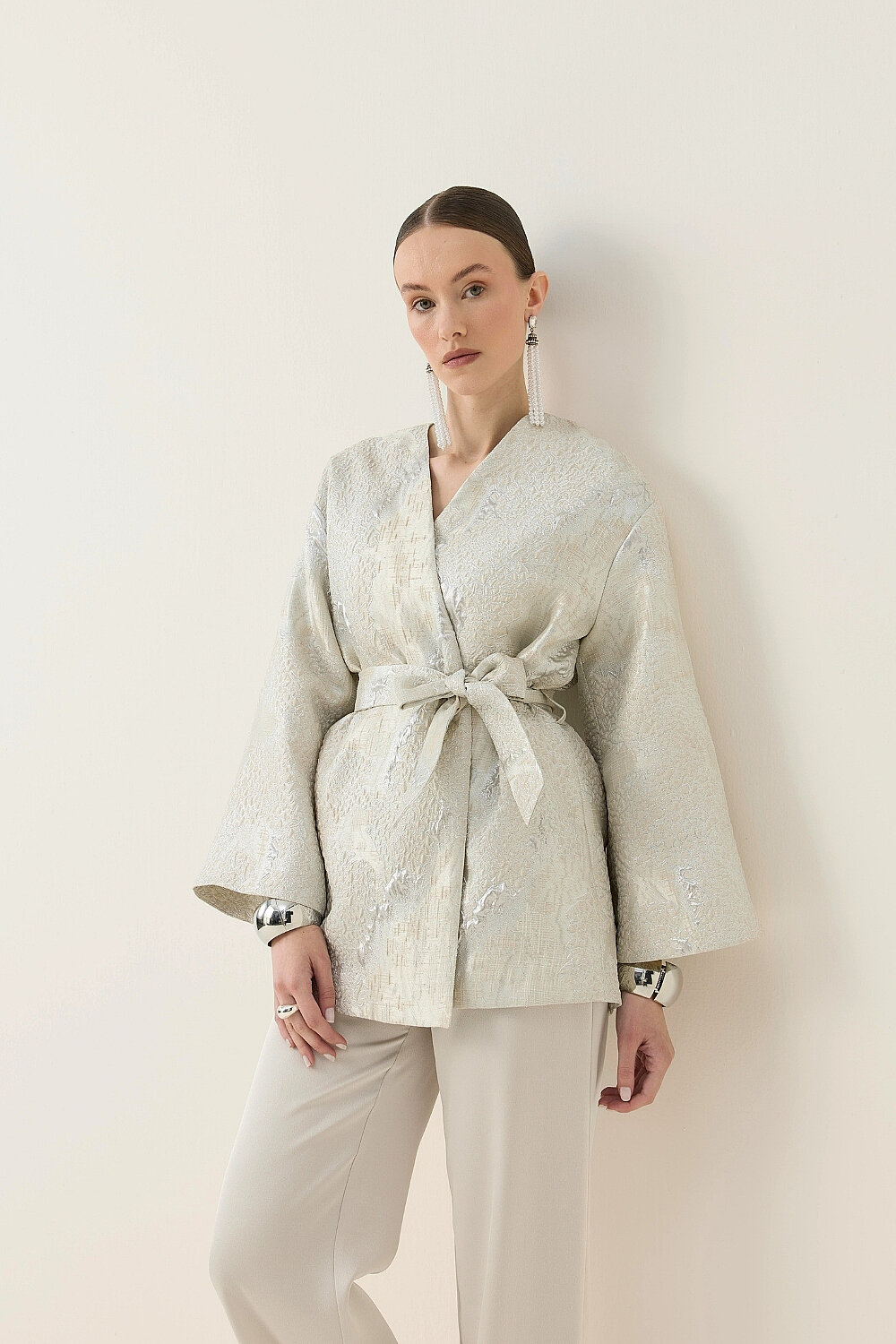 KİMONO CEKET EKRU - 1
