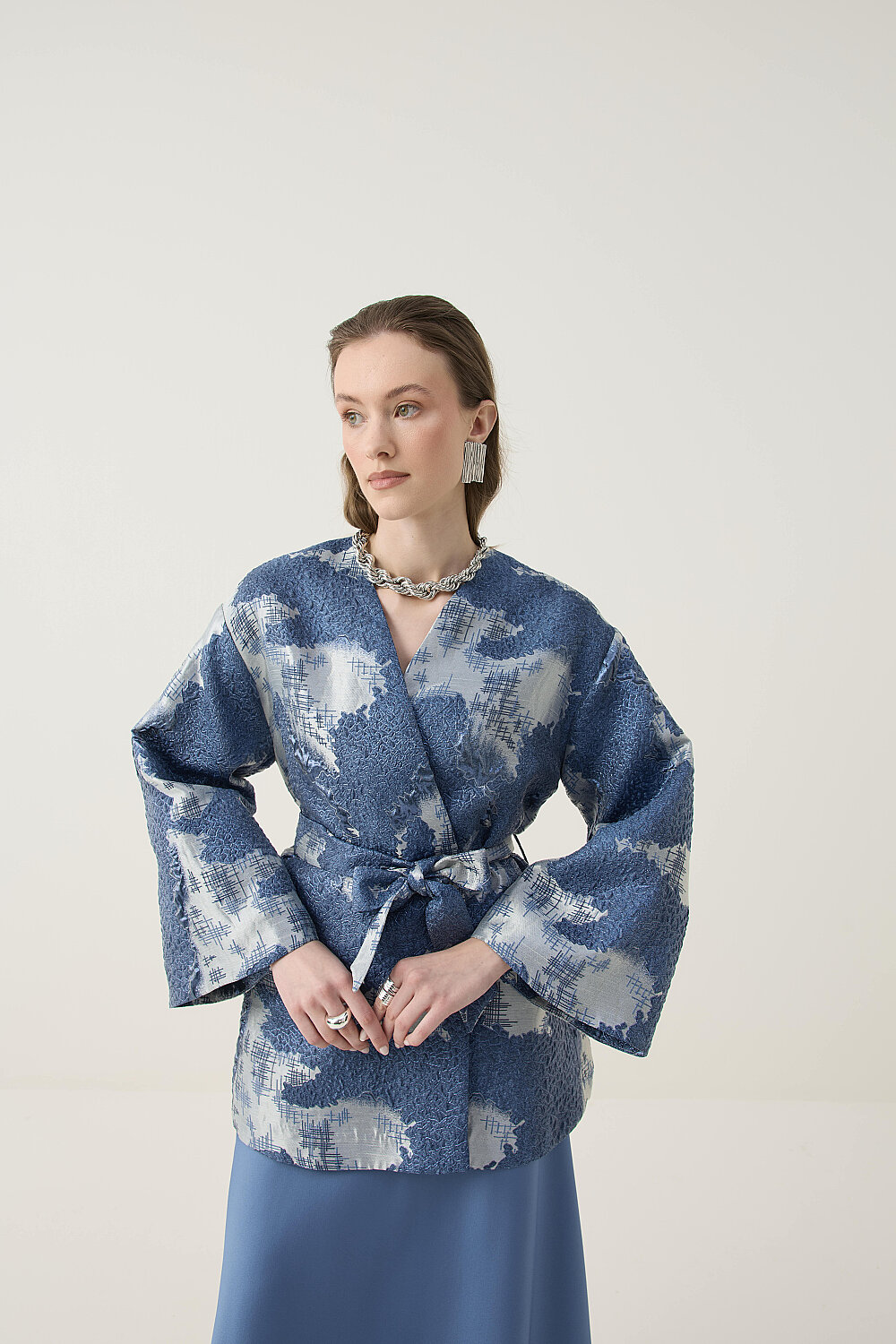 KİMONO CEKET MAVİ - 3