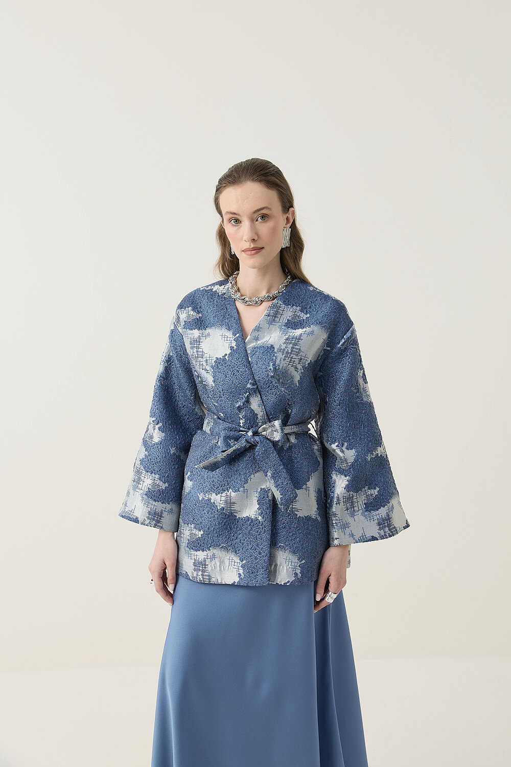 KİMONO CEKET MAVİ - 5