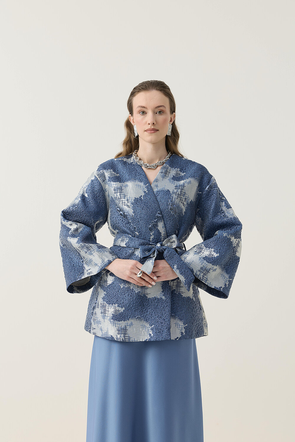 KİMONO CEKET MAVİ - 6