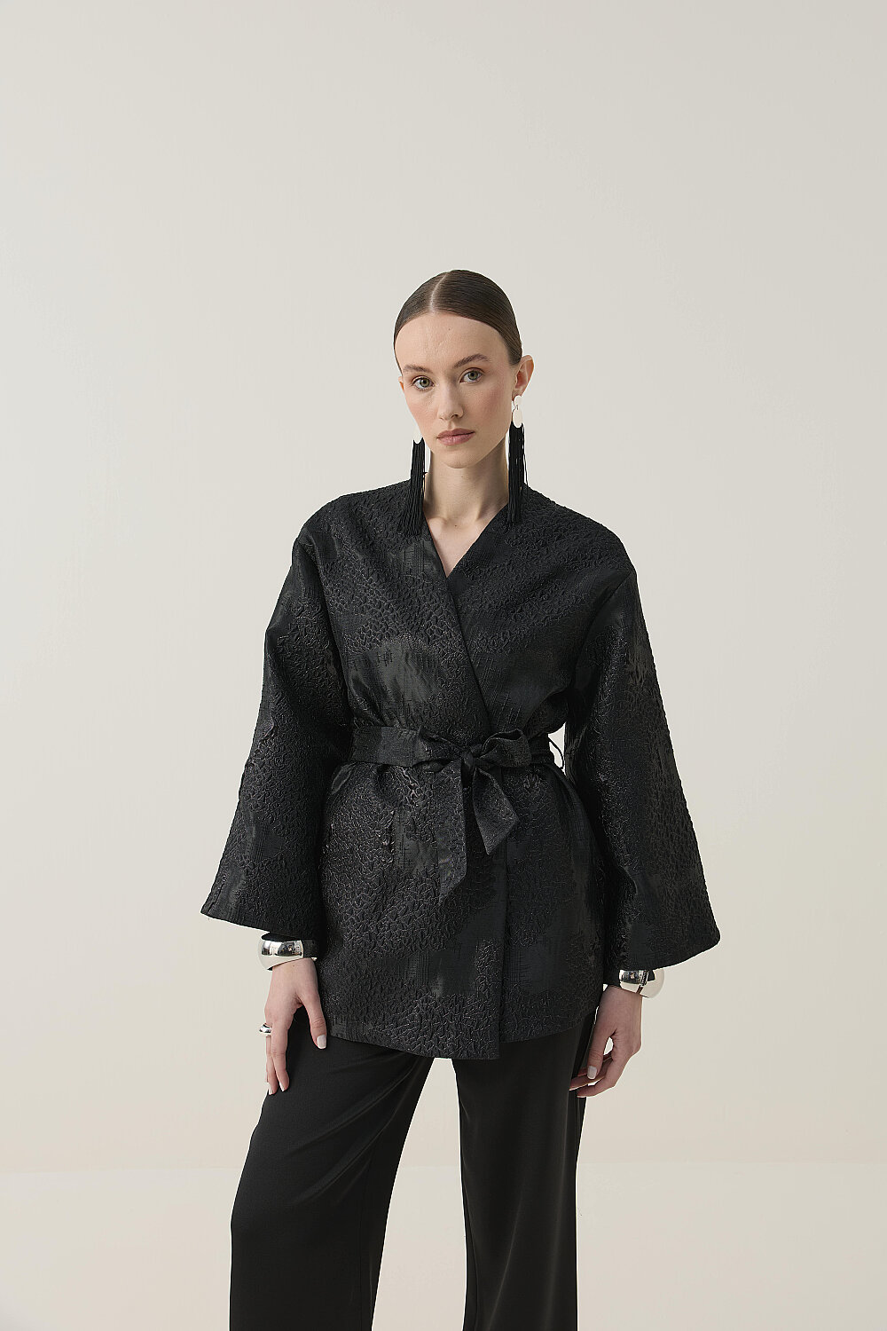 KİMONO CEKET SİYAH - 1