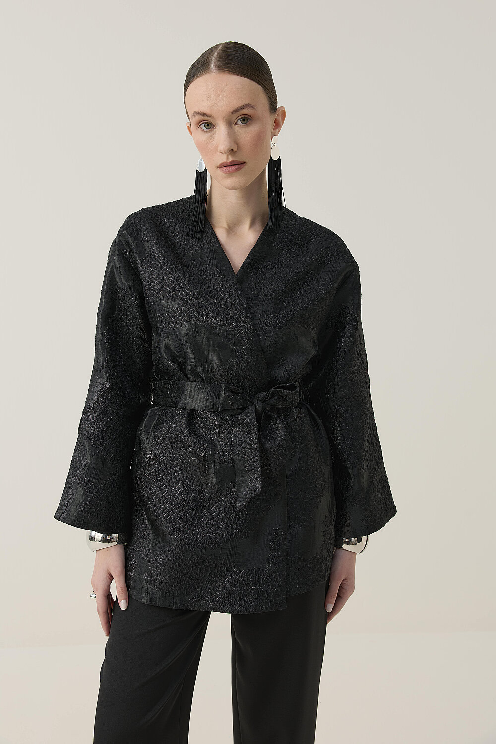 KİMONO CEKET SİYAH - 4