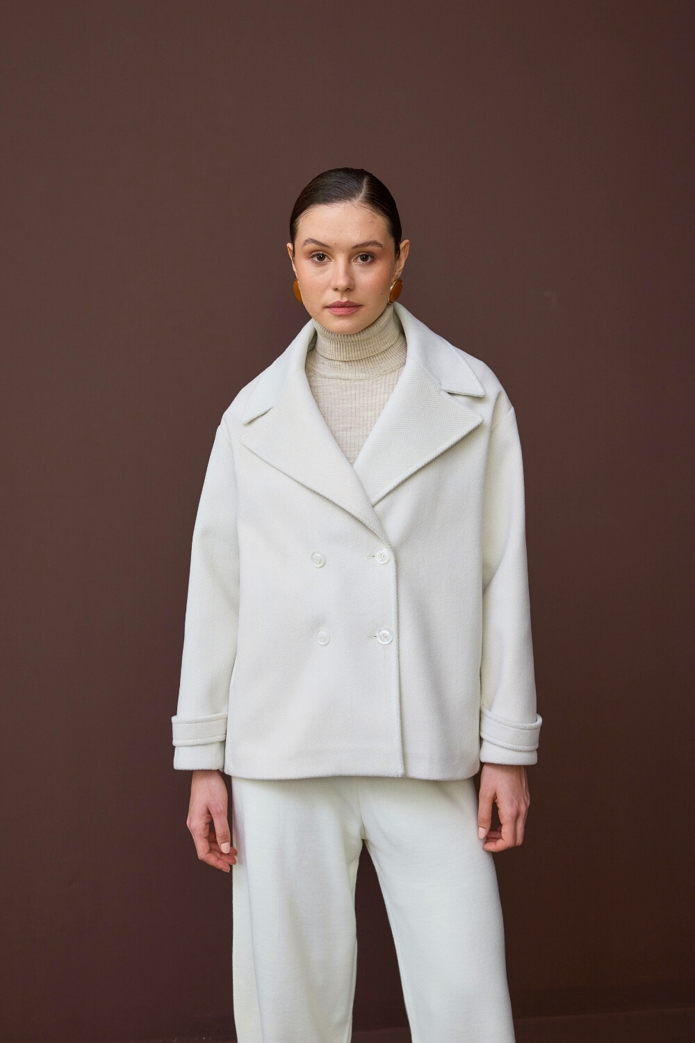 KISA KAŞMİR KABAN EKRU - 