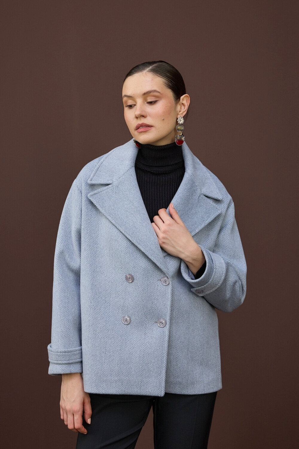 KISA KAŞMİR KABAN GRİ - 