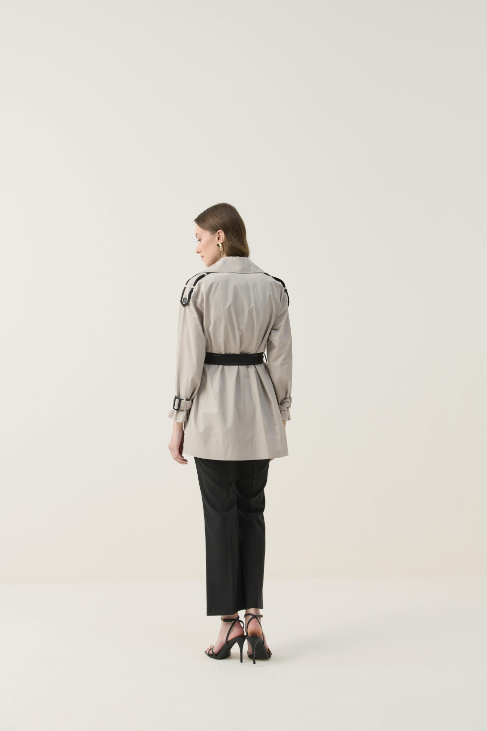 KONTRAST RENKLİ SU İTİCİ KISA TRENÇKOT TAŞ - 9