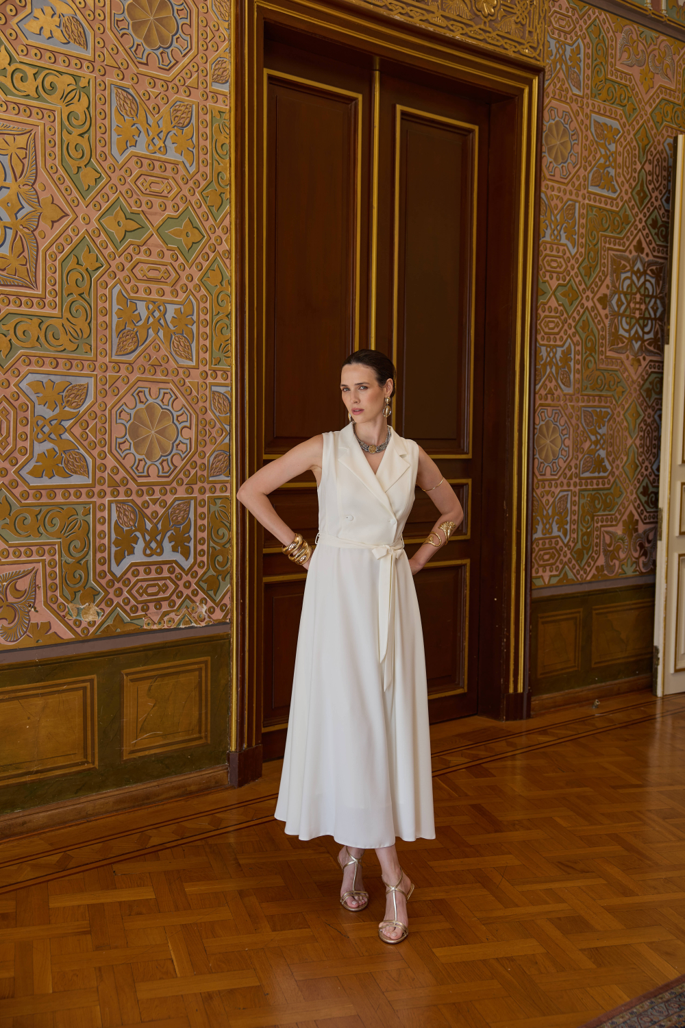 KRUVAZE ELBİSE EKRU - 7