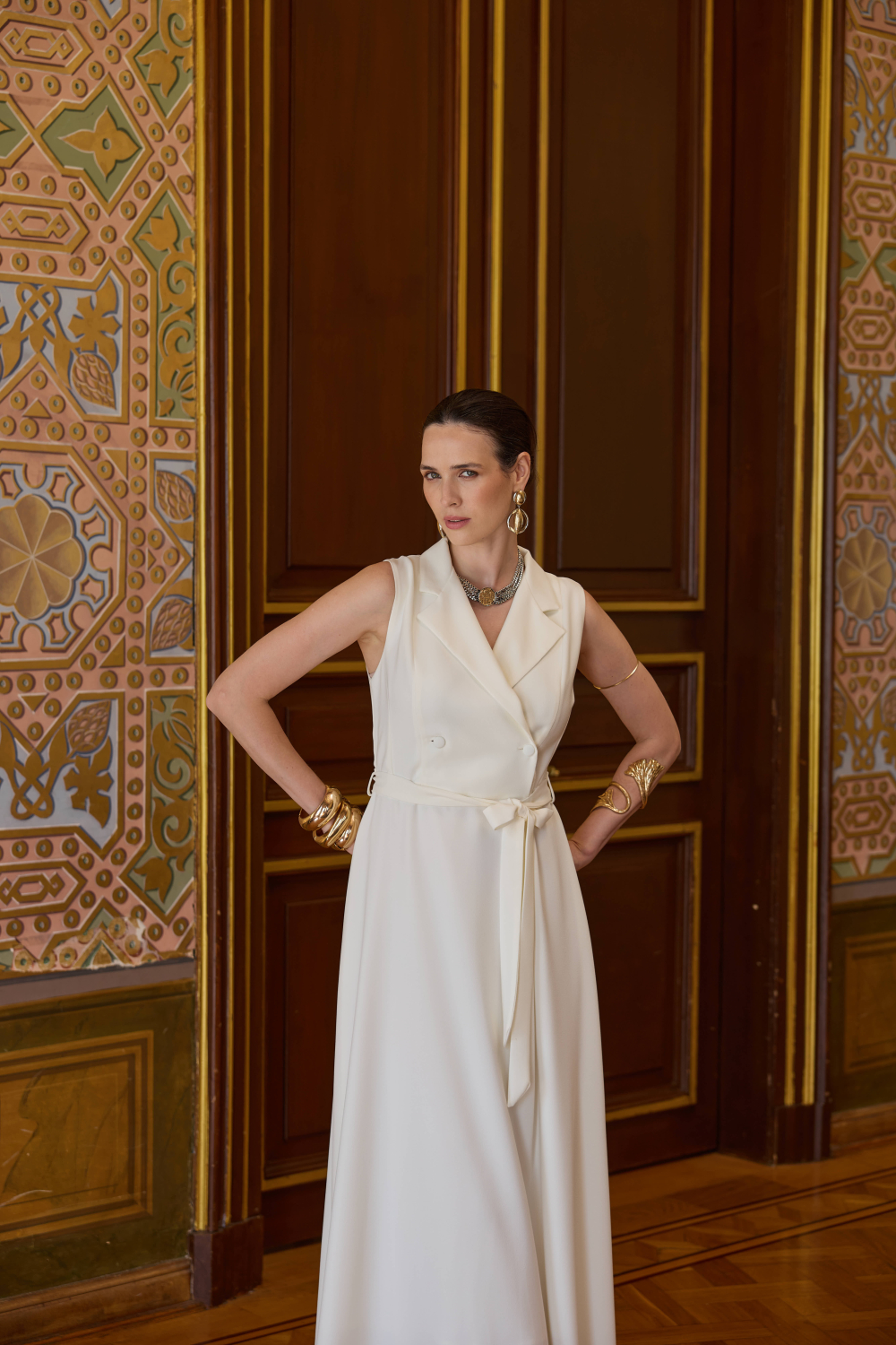 KRUVAZE ELBİSE EKRU - 3