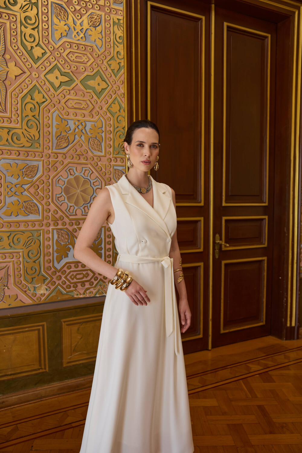 KRUVAZE ELBİSE EKRU - 5