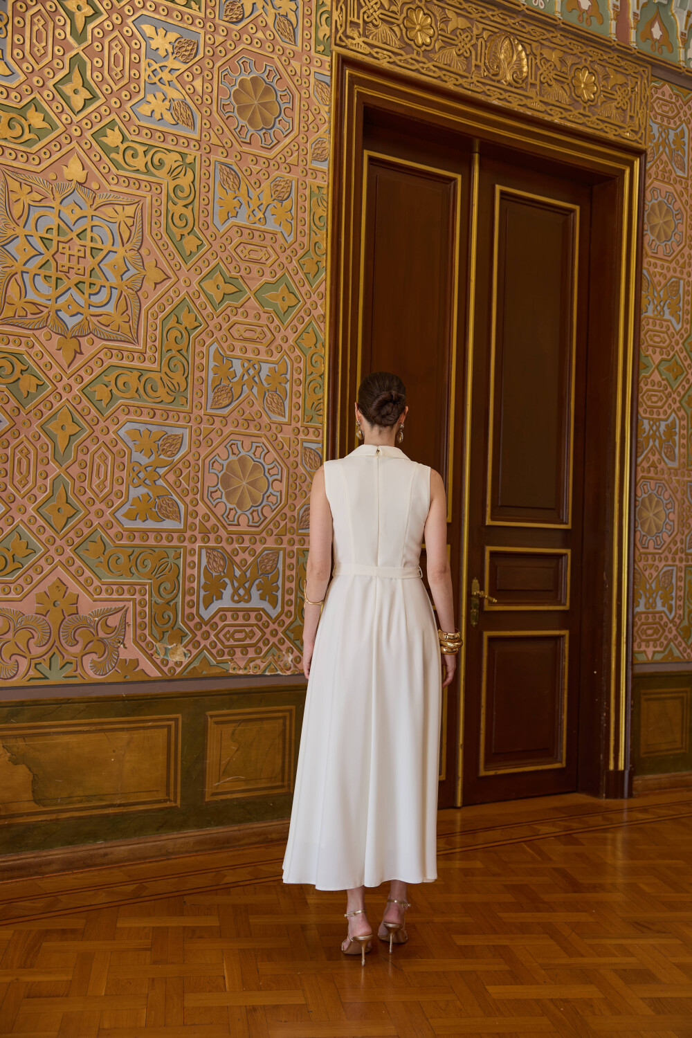 KRUVAZE ELBİSE EKRU - 8