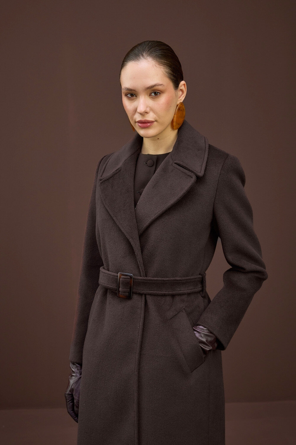 KÜRK YAKALI KABAN KAHVE - 9