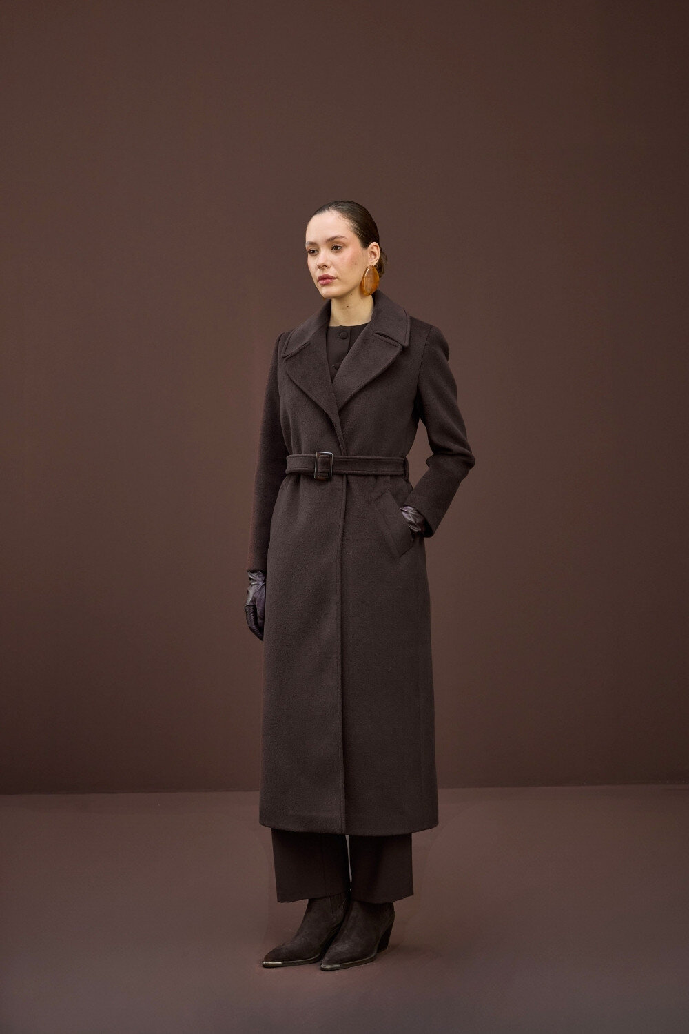 KÜRK YAKALI KABAN KAHVE - 10