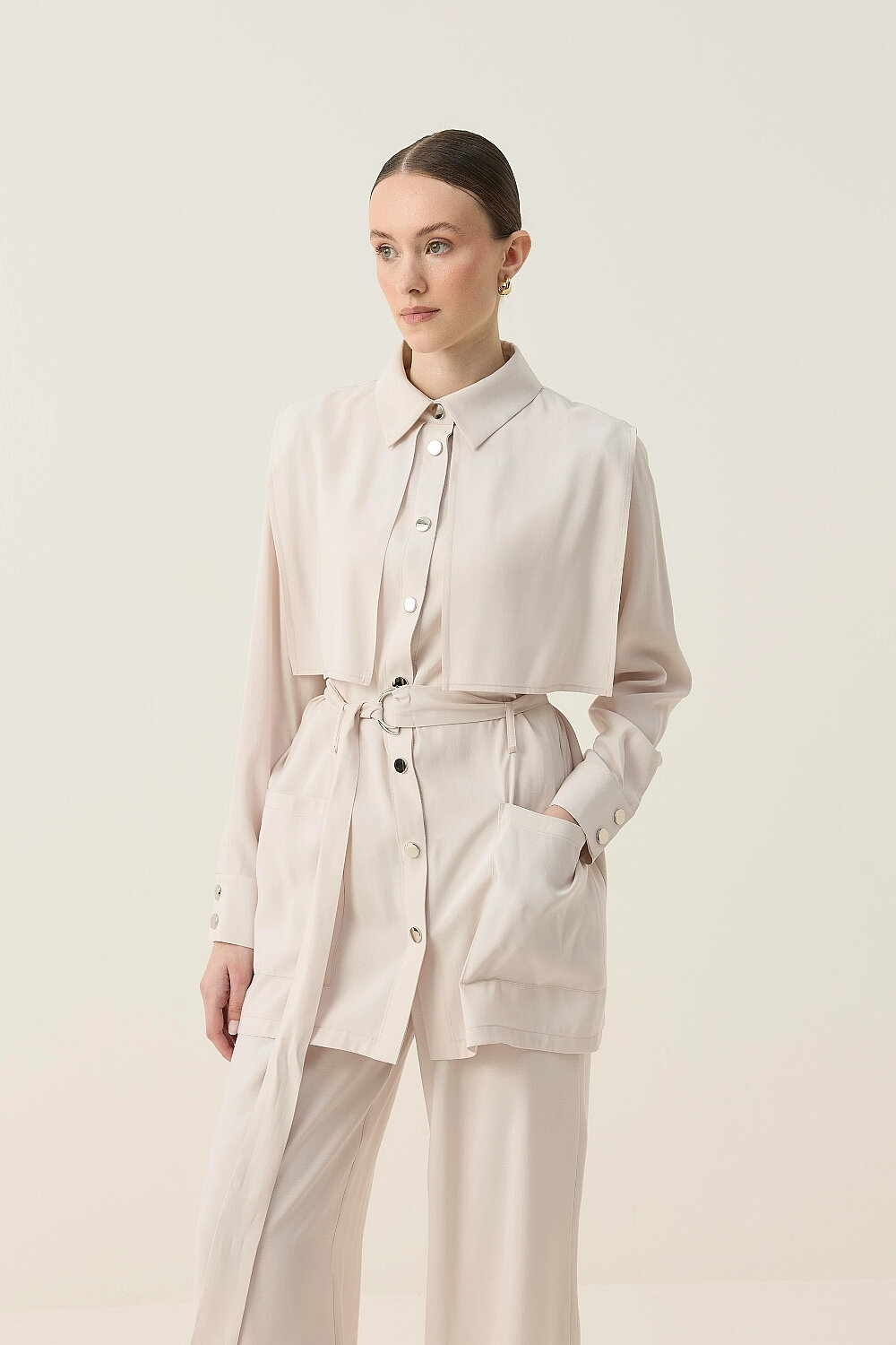 MODAL KUMAŞ ÇITÇITLI TAKIM BEJ - 5