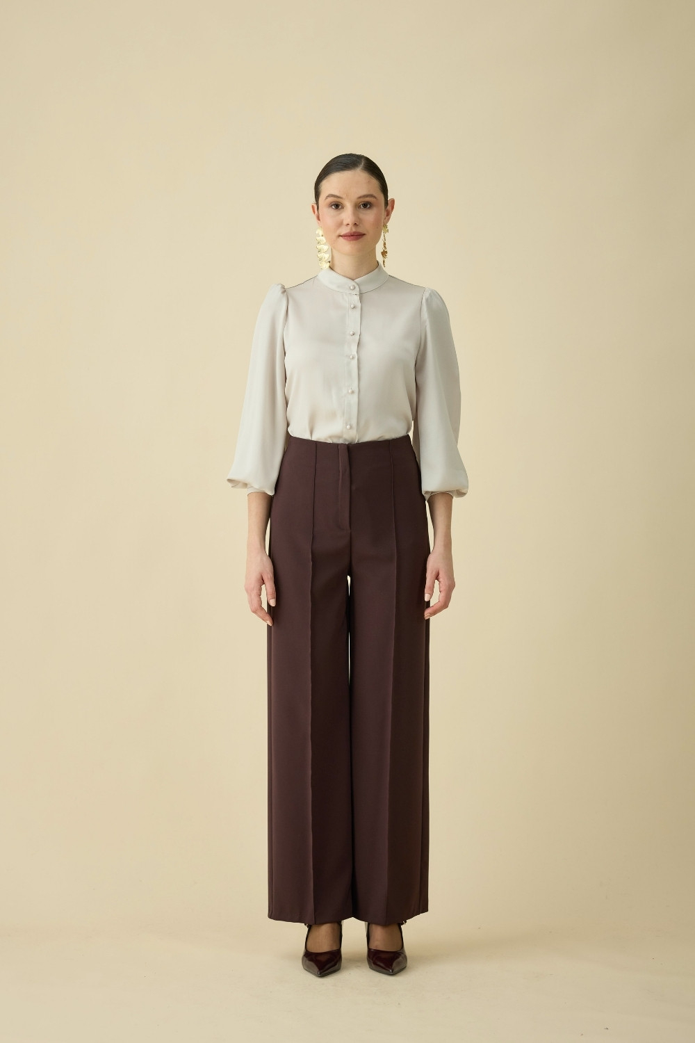 PALAZZO PANTOLON KAHVE - 1