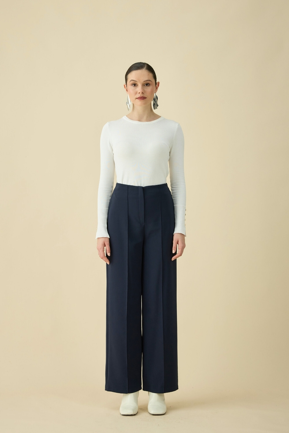 PALAZZO PANTOLON LACİVERT - 