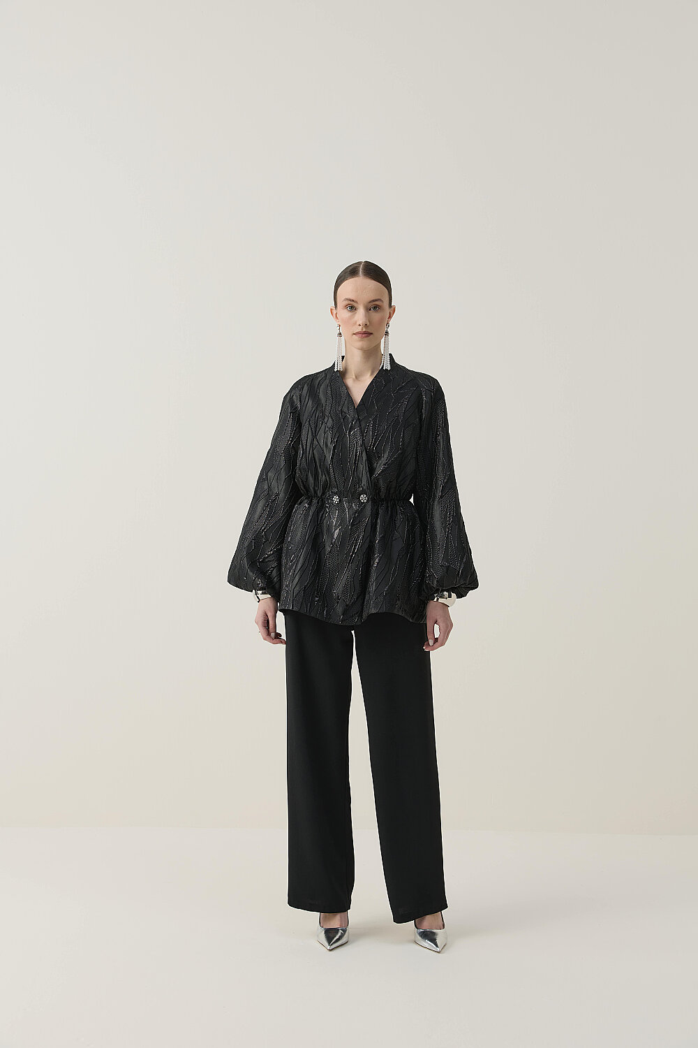 PREMİUM JAKAR KİMONO CEKET SİYAH - 2