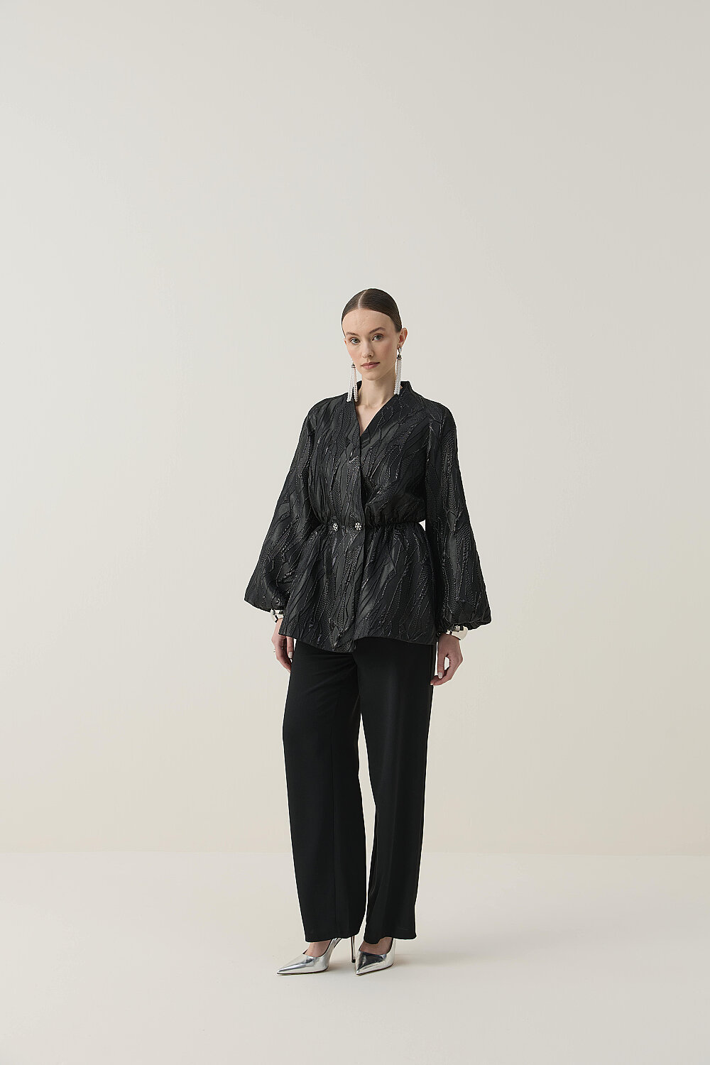 PREMİUM JAKAR KİMONO CEKET SİYAH - 3