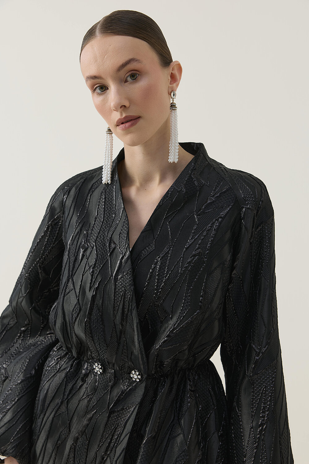 PREMİUM JAKAR KİMONO CEKET SİYAH - 10