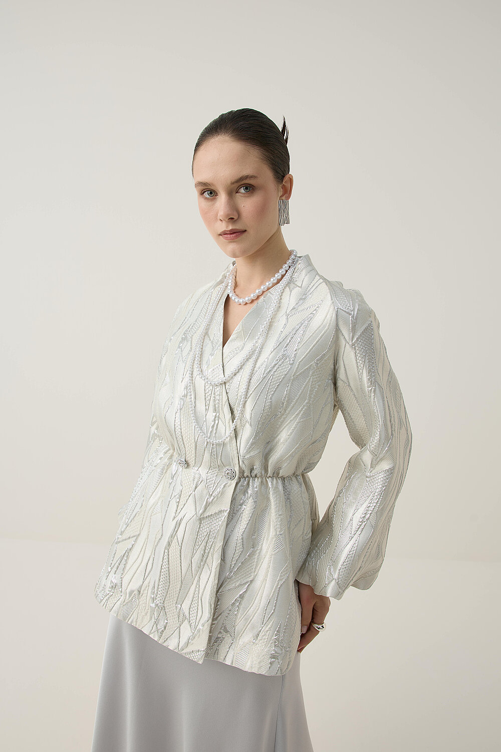 PREMİUM JAKAR KİMONO CEKET EKRU - 6