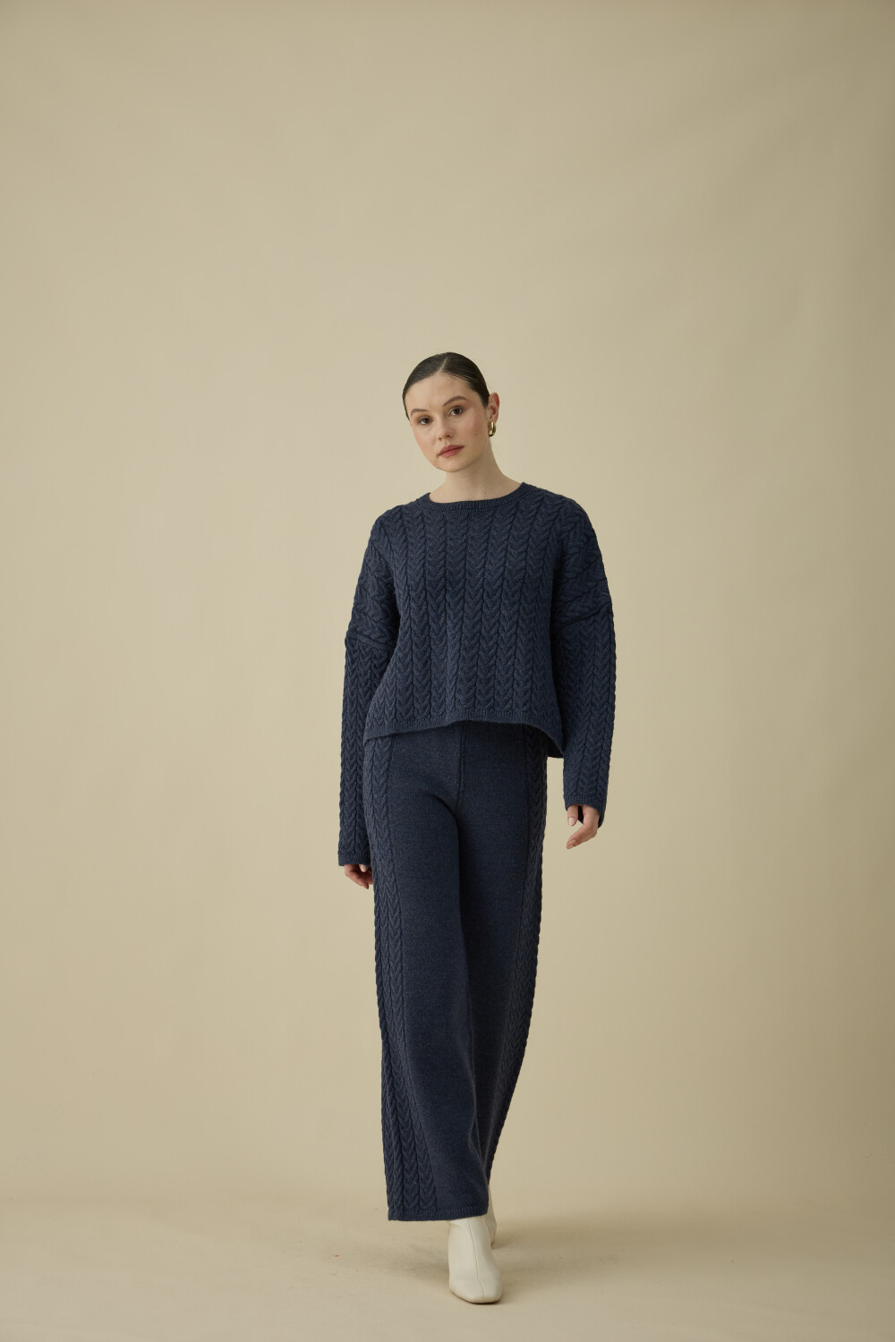 SAÇ ÖRGÜLÜ TAKIM LACİVERT - 4