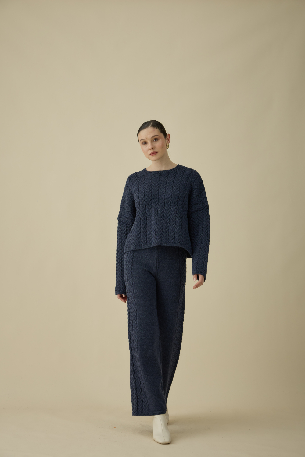 SAÇ ÖRGÜLÜ TAKIM LACİVERT - 4