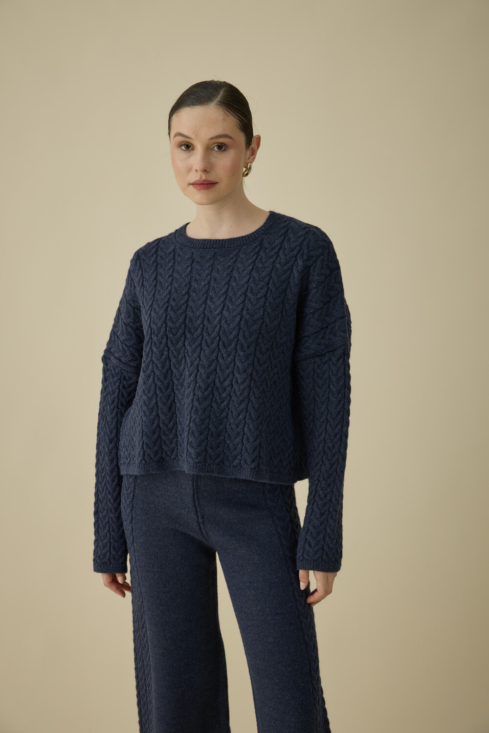 SAÇ ÖRGÜLÜ TAKIM LACİVERT - 5